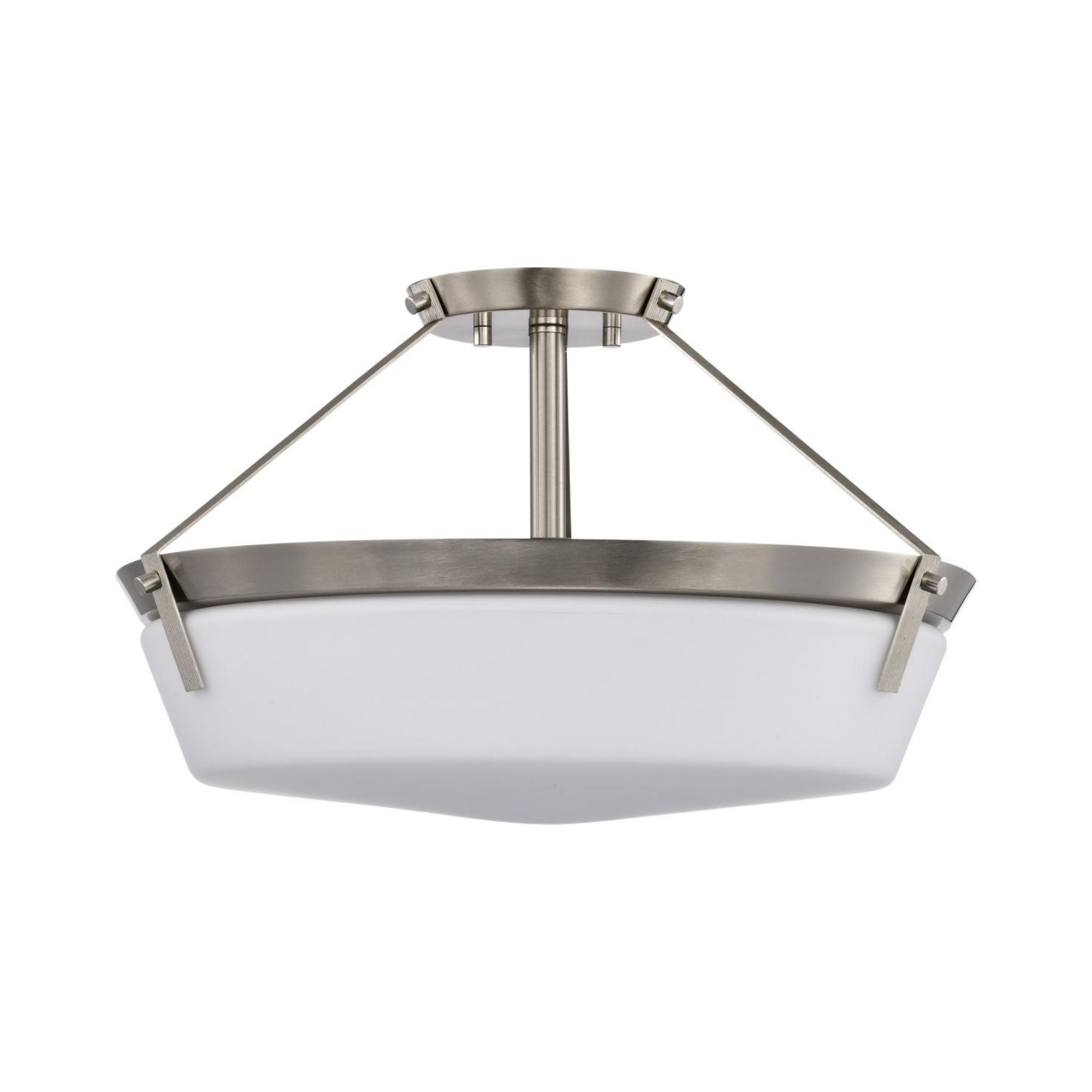 Rowen 19" 4 lights Semi-flush Mount, Brushed Nickel Finish