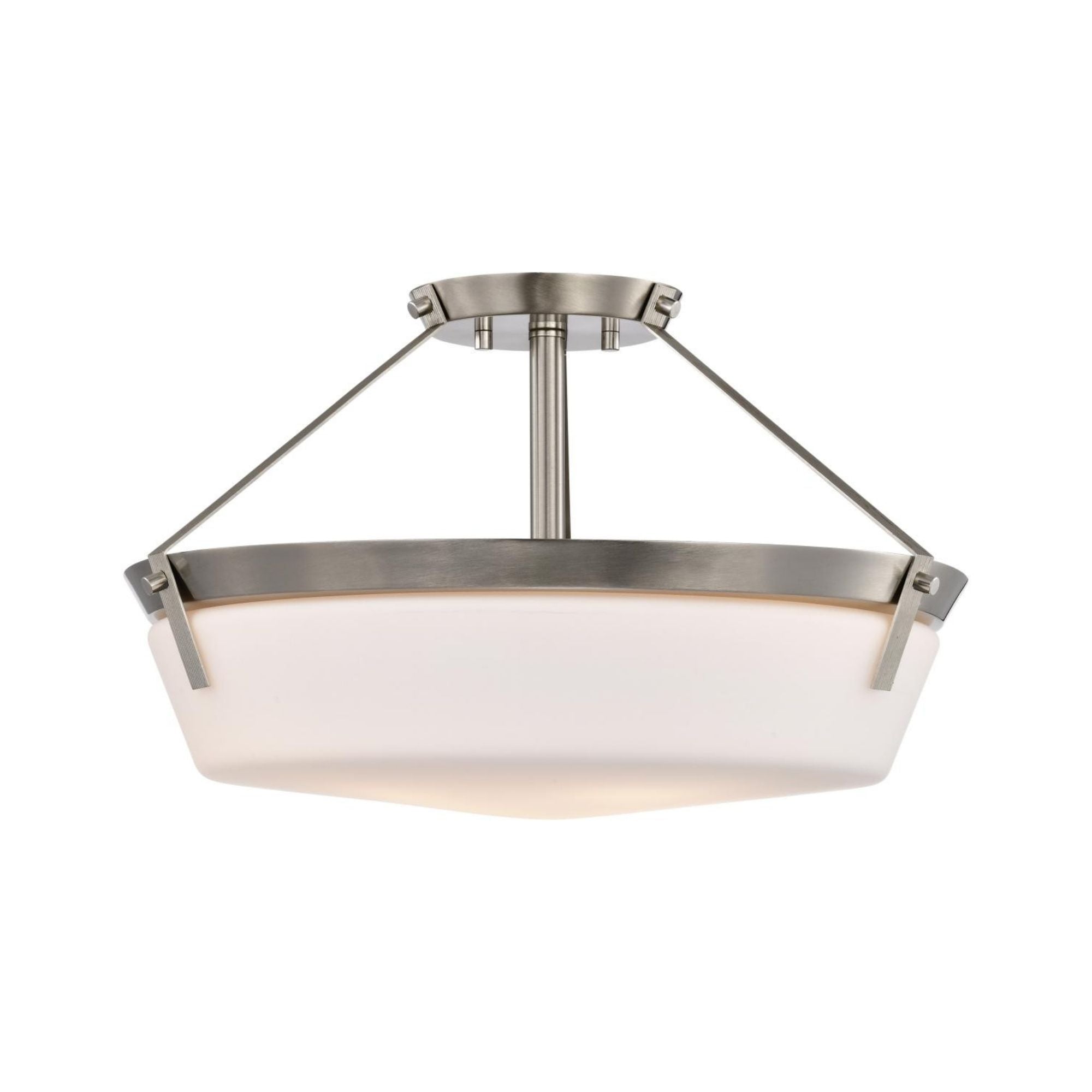 Rowen 19" 4 lights Semi-flush Mount, Brushed Nickel Finish