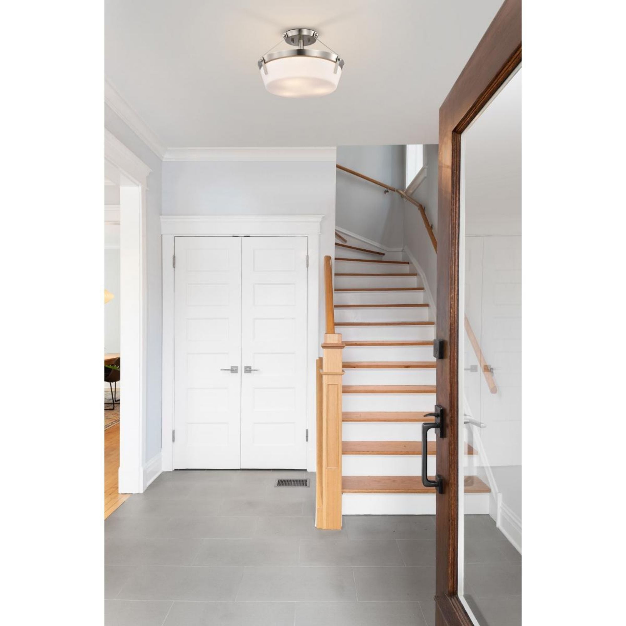 Rowen 19" 4 lights Semi-flush Mount, Brushed Nickel Finish