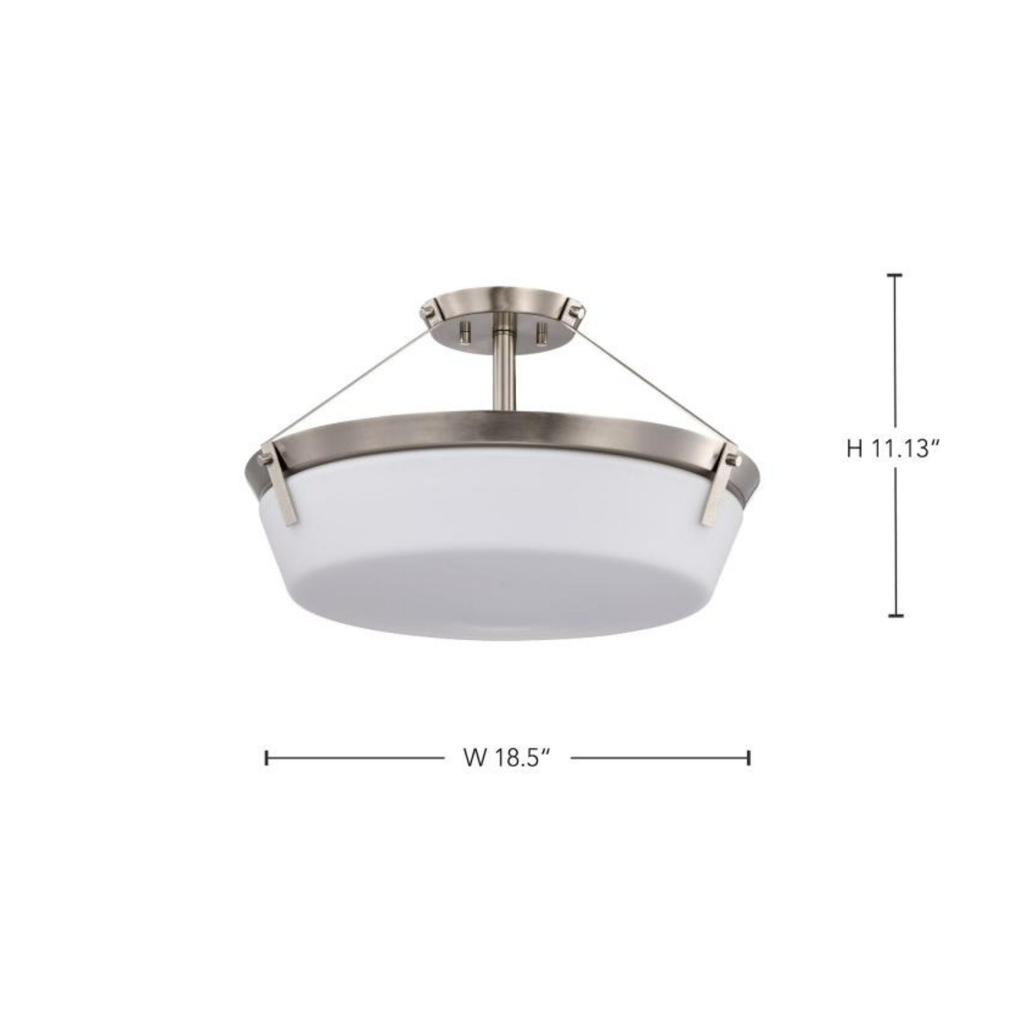 Rowen 19" 4 lights Semi-flush Mount, Brushed Nickel Finish