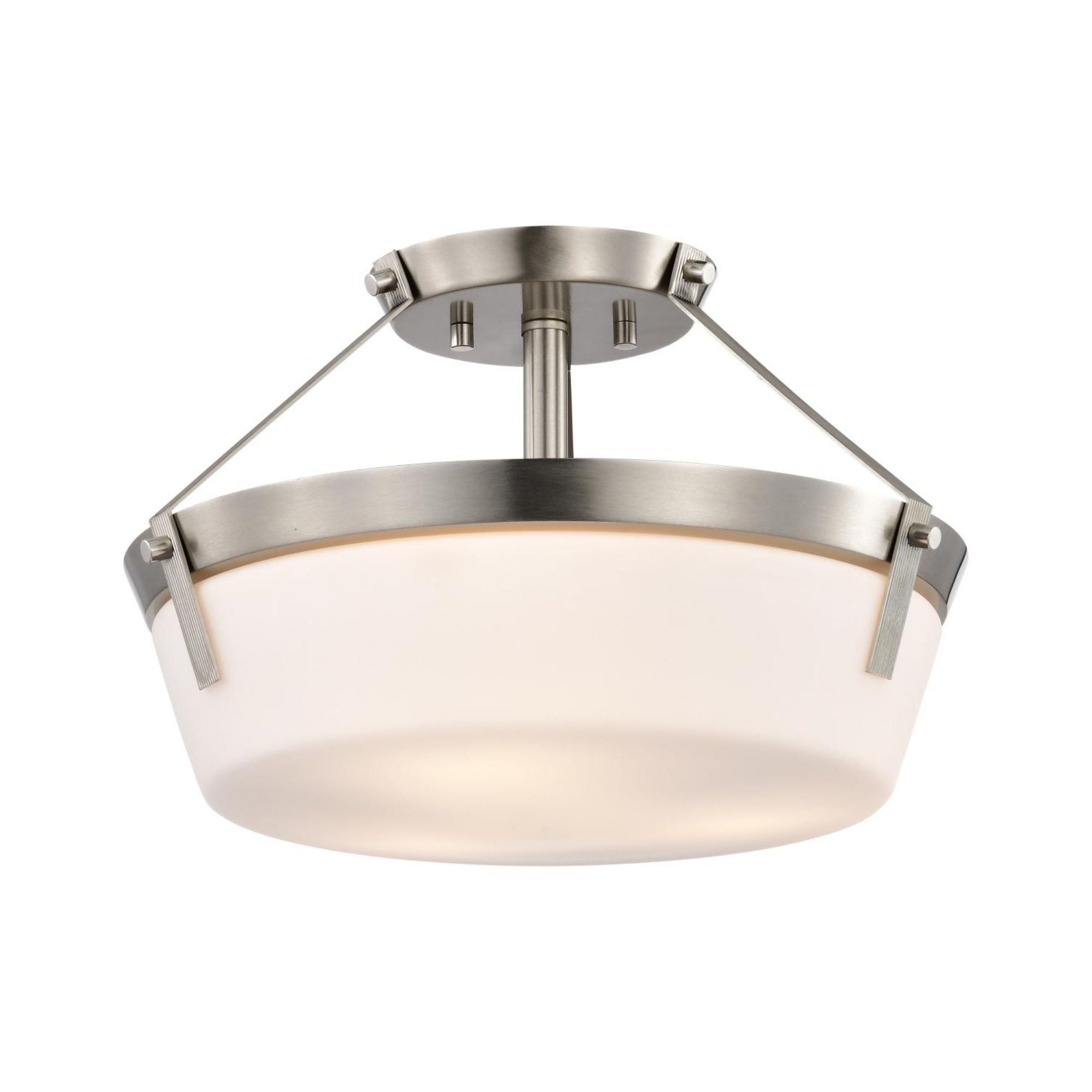 Rowen 15" 3 lights Semi-flush Mount, Brushed Nickel Finish