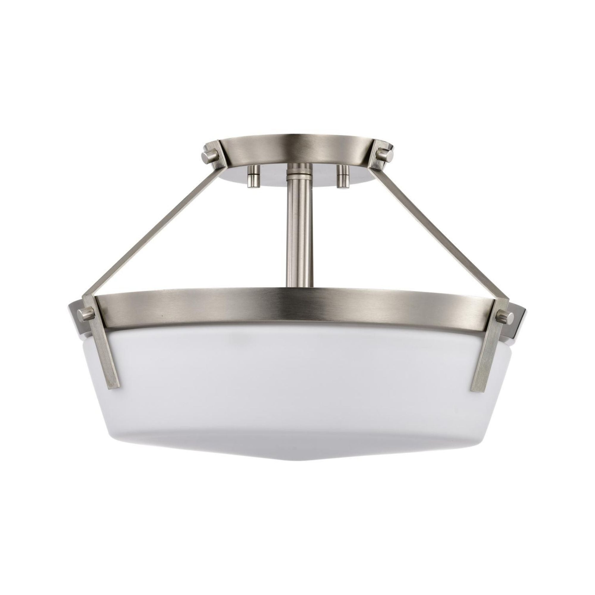 Rowen 15" 3 lights Semi-flush Mount, Brushed Nickel Finish