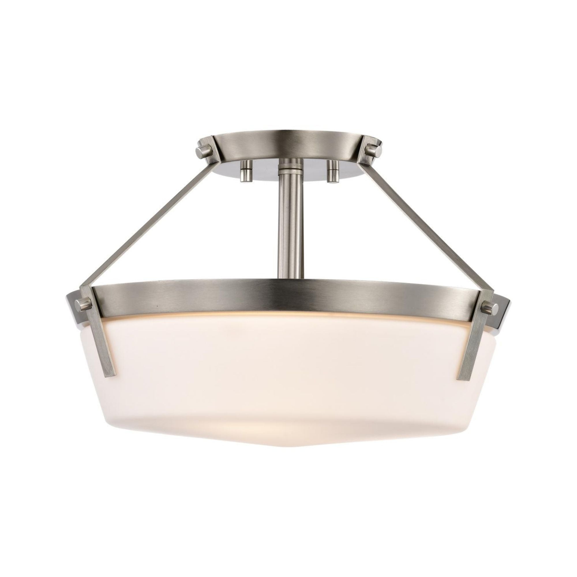 Rowen 15" 3 lights Semi-flush Mount, Brushed Nickel Finish