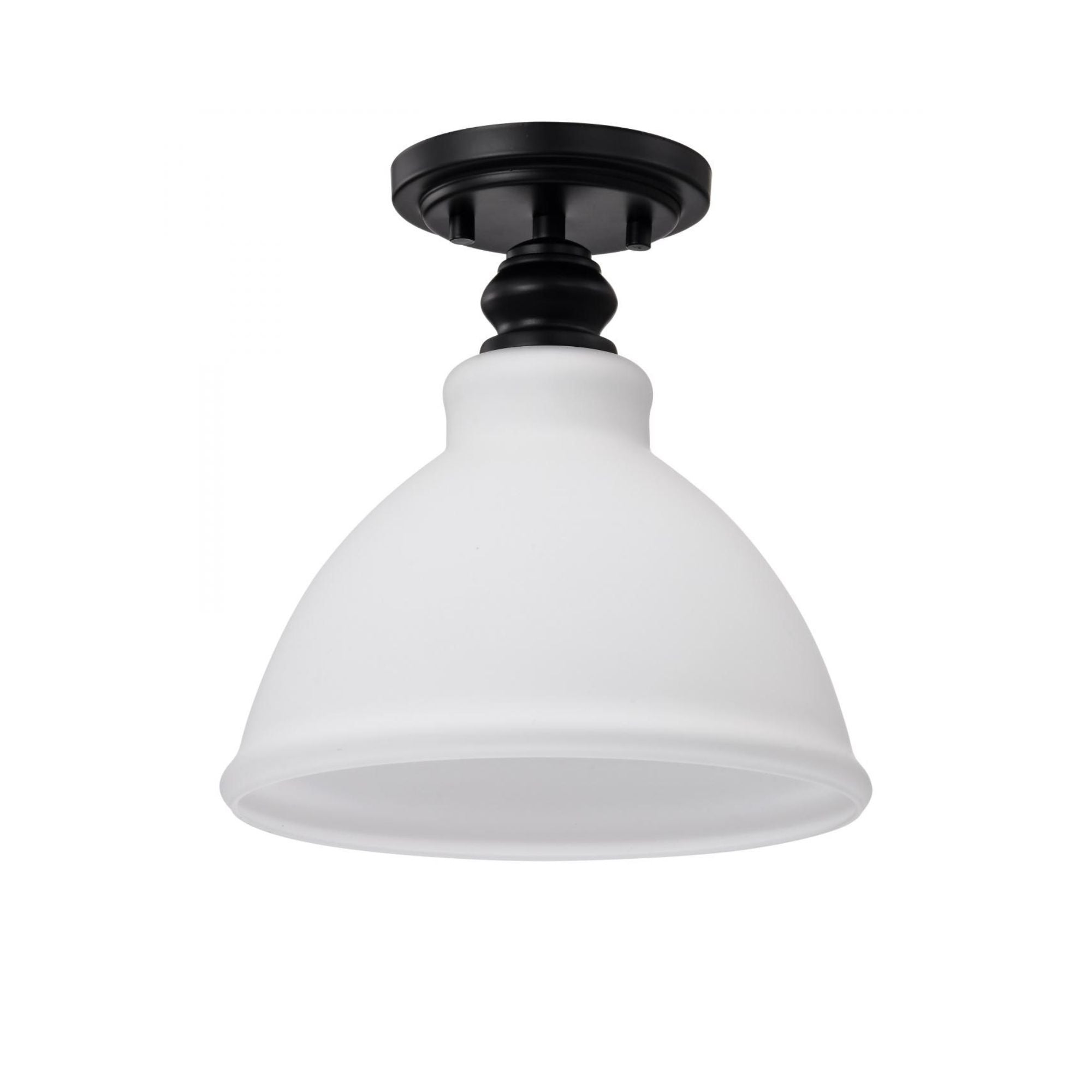 Russel 10" Semi-flush Mount, Matte Black Finish