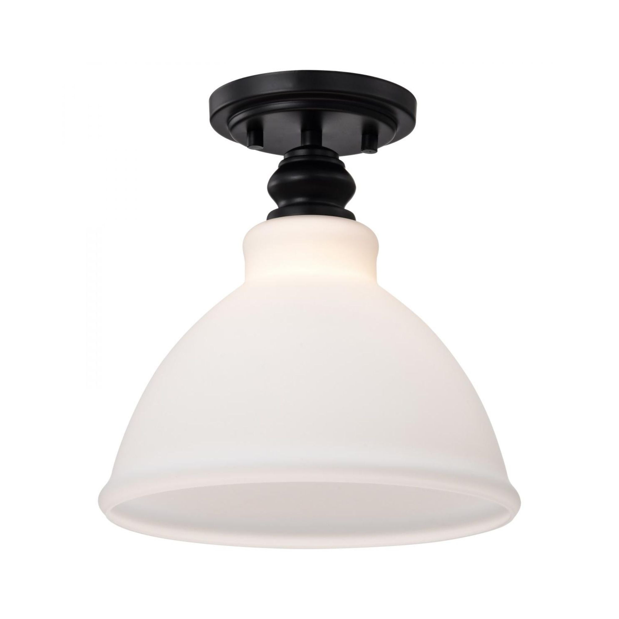 Russel 10" Semi-flush Mount, Matte Black Finish