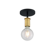 Ryder 5" Semi Flush Mount, Black / Brushed Brass Finish