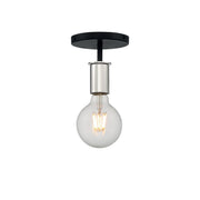 Ryder 5" Semi Flush Mount, Black / Polished Nickel Finish