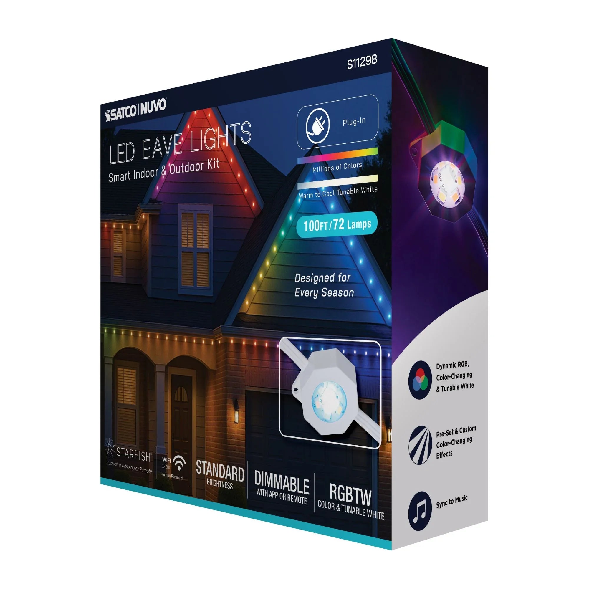 Satco S11298 100 Foot LED String Light | RGB Tunable White – Bees