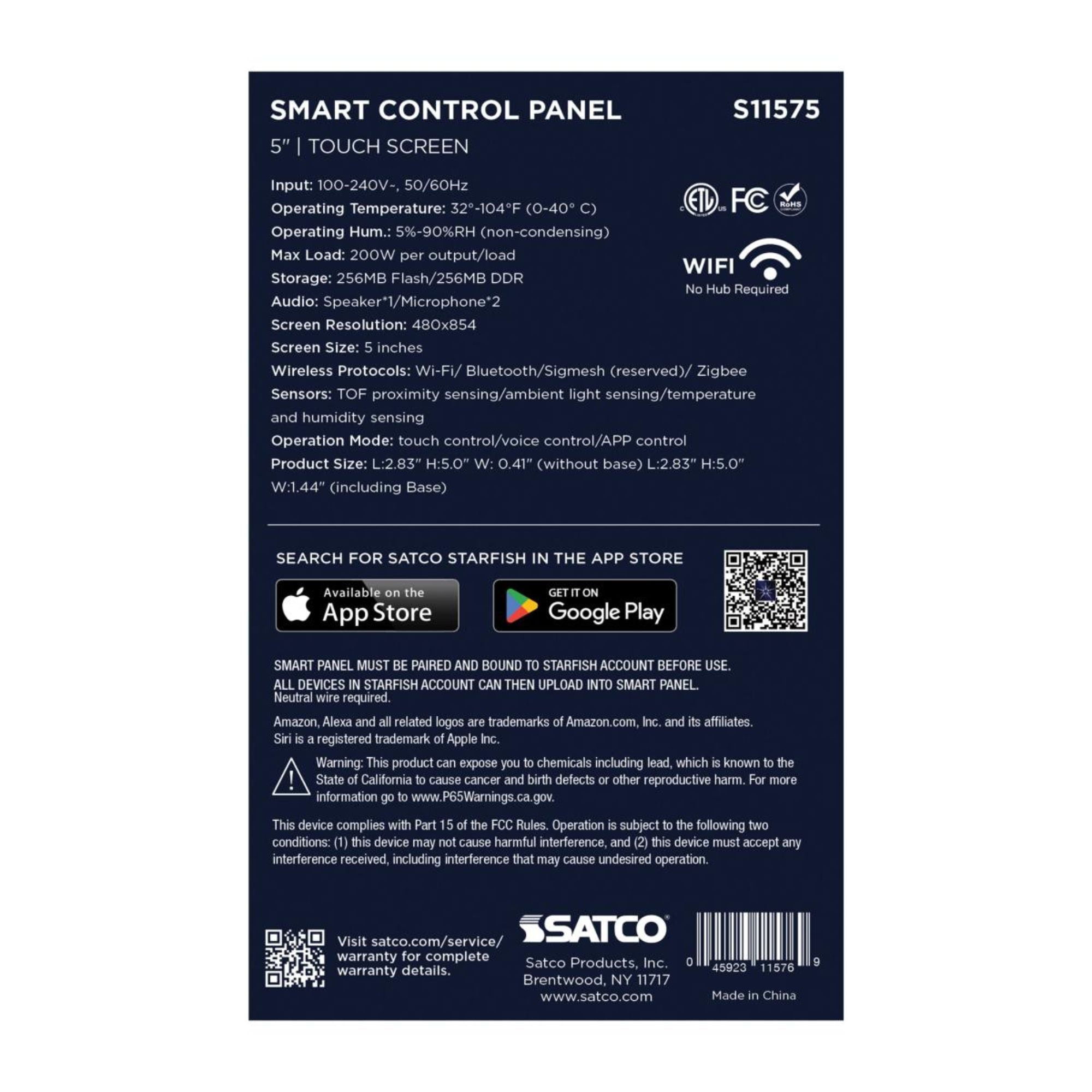 Starfish 5" In-Wall Smart Control Panel