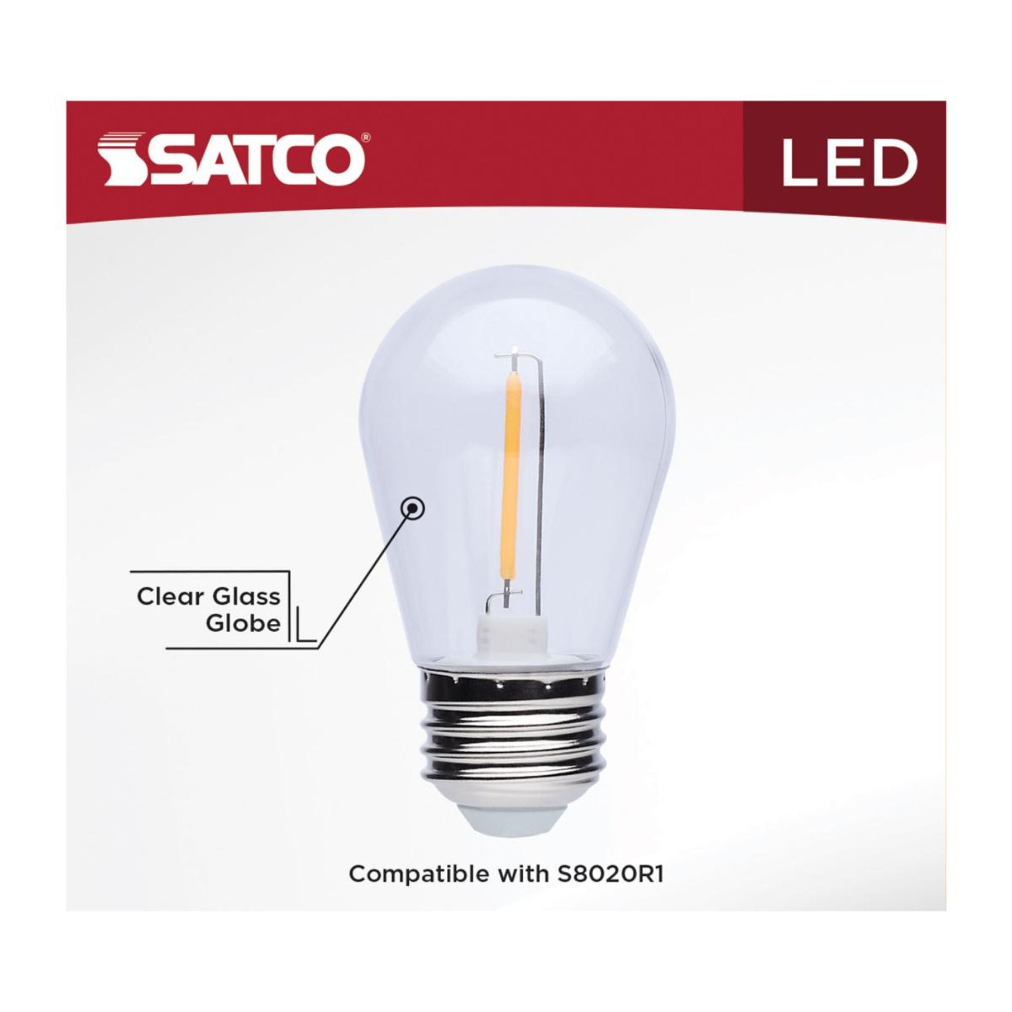 S14 LED String Light Replacement Lamp, E26 Medium Base, 2700K, Pack of 4