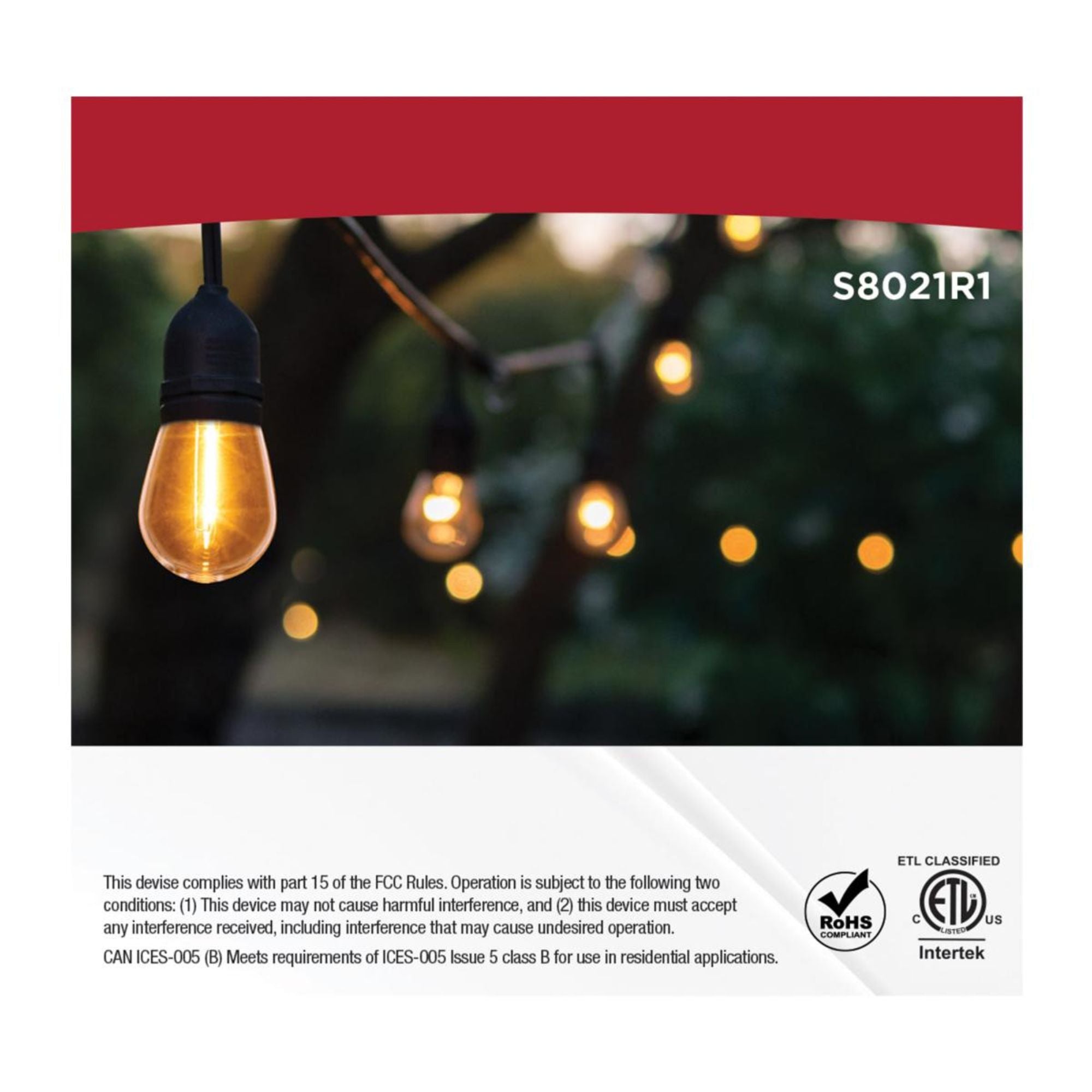 S14 LED String Light Replacement Lamp, E26 Medium Base, 2700K, Pack of 4