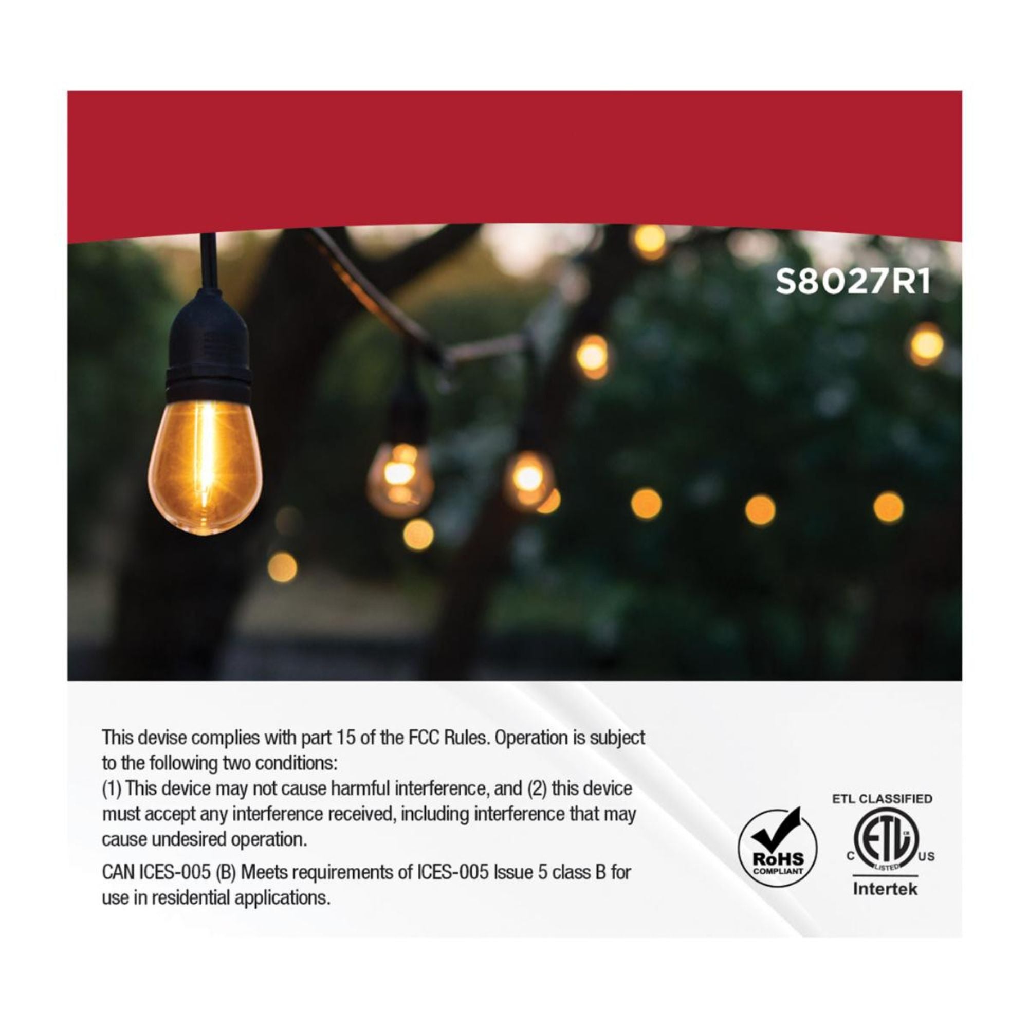 S14 LED String Light Replacement Lamp, E26 Medium Base, 2200K, Pack of 4