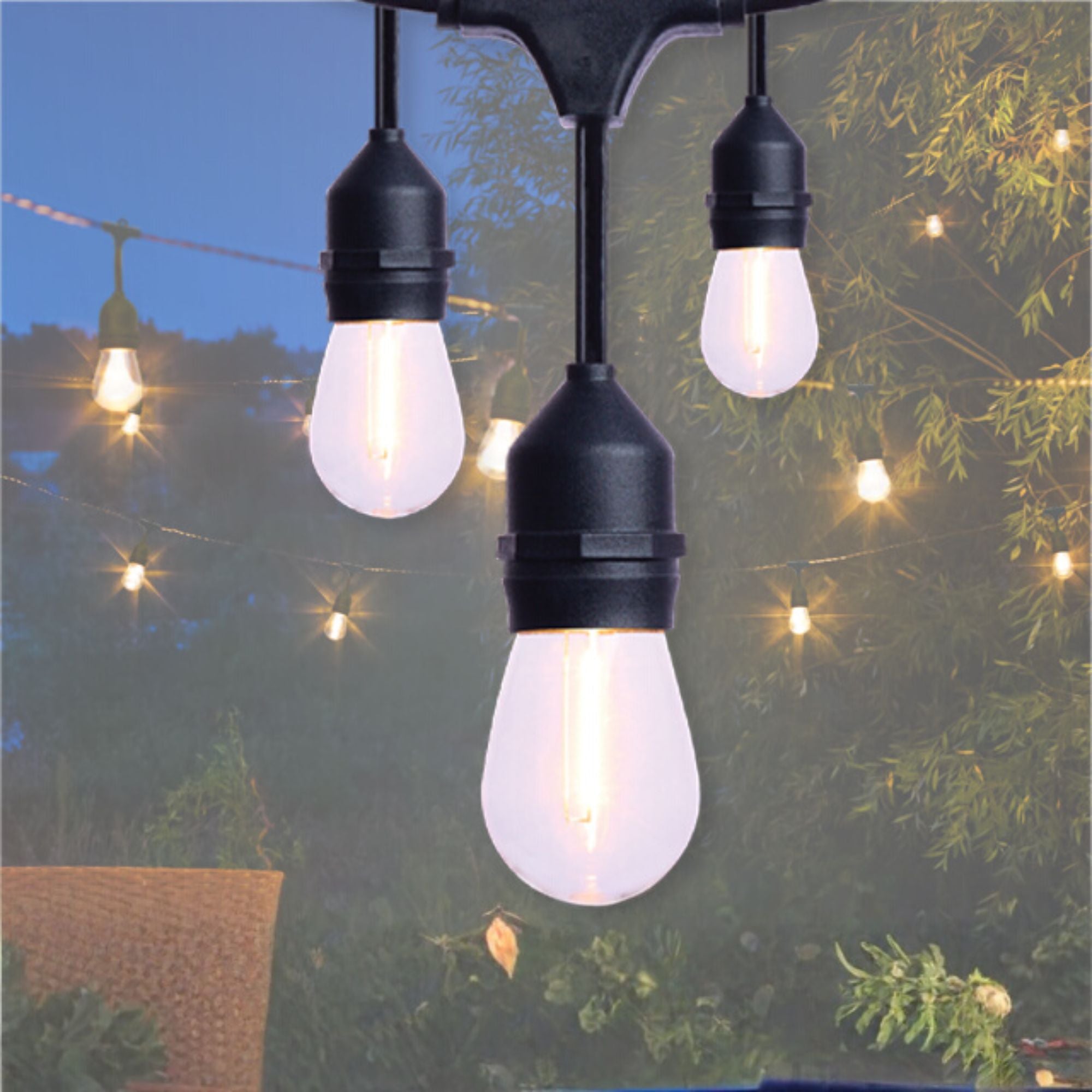 S14 LED String Light Replacement Lamp, E26 Medium Base, 2200K, Pack of 4