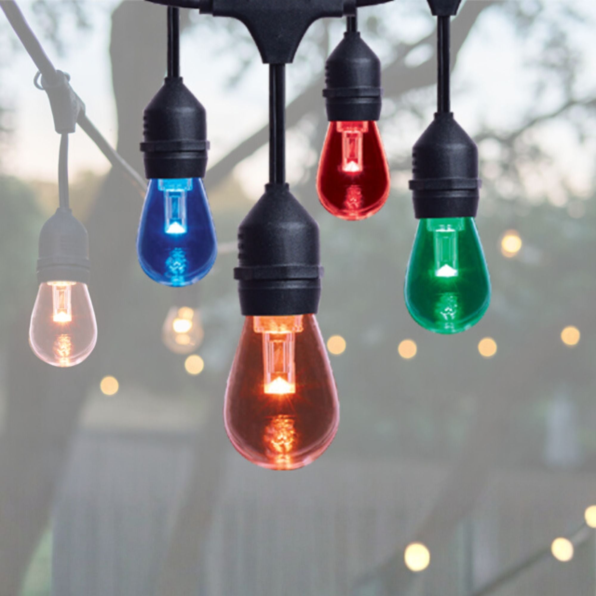 S14 LED String Light Replacement Lamp, E26 Medium Base, RGBTW, 12V, Pack of 2