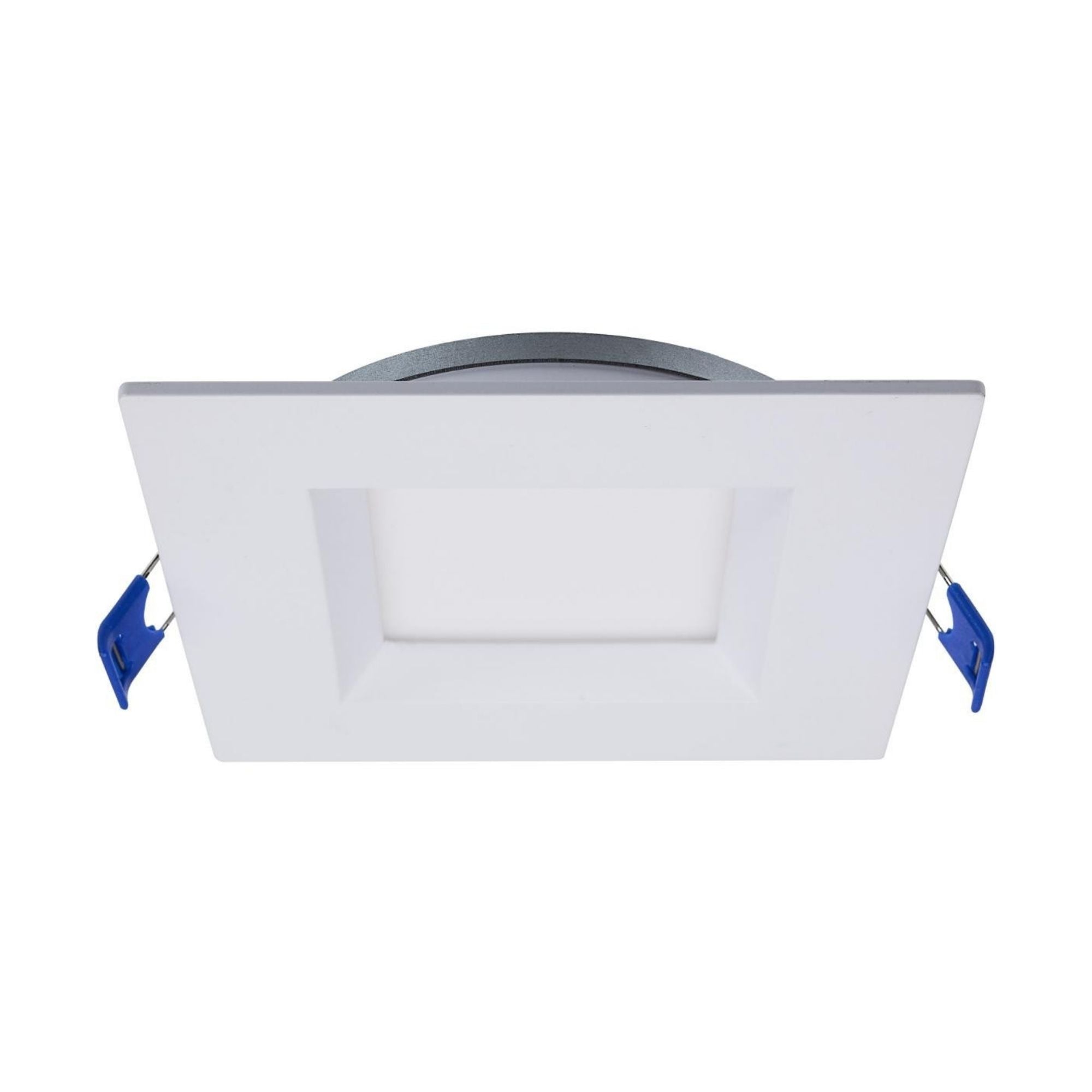 Slim Fit 4" Square Canless LED Recessed Light, 750 Lm, 5-CCT, White Baffle Trim