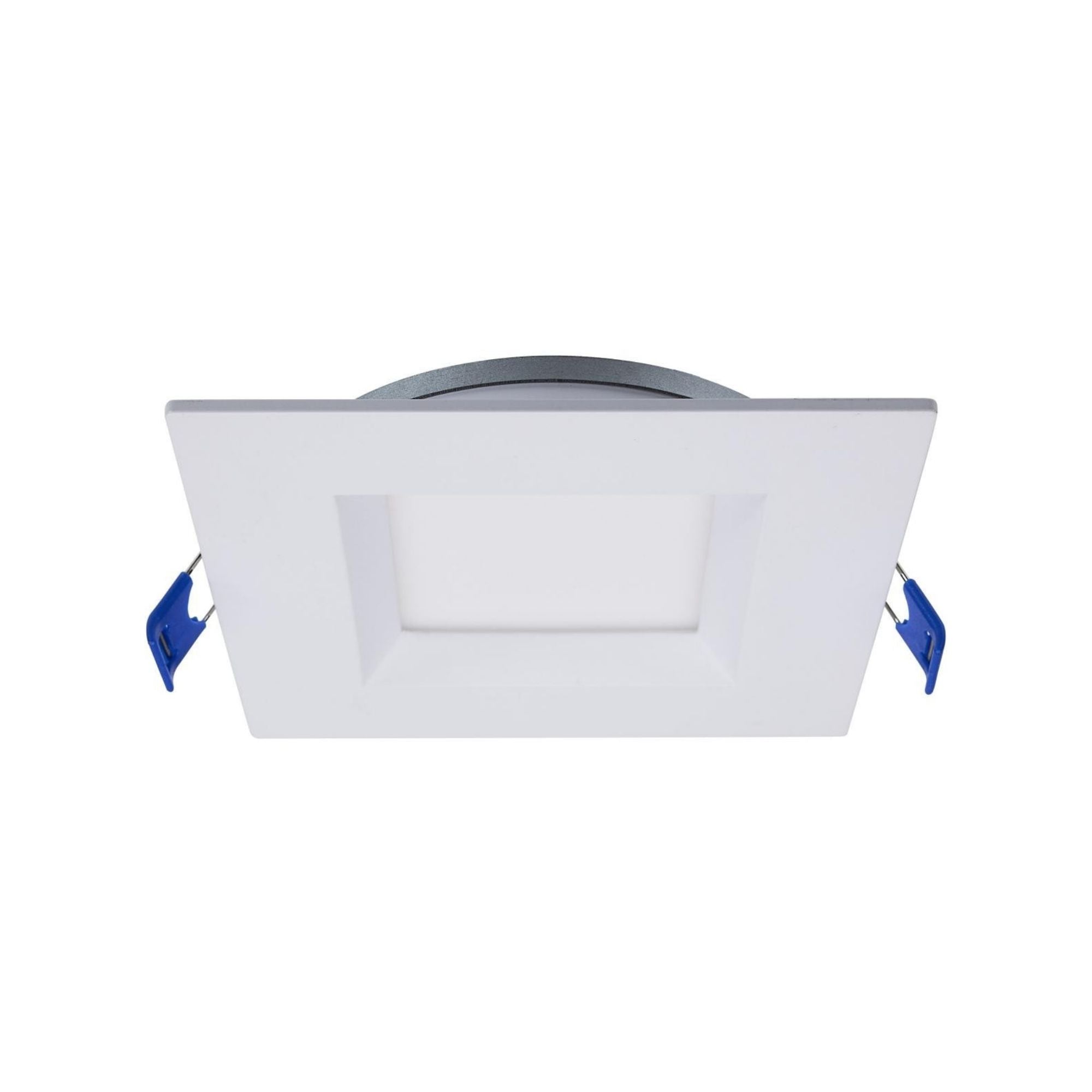 Slim Fit 4" Square Canless LED Recessed Light, 750 Lm, 5-CCT, White Baffle Trim