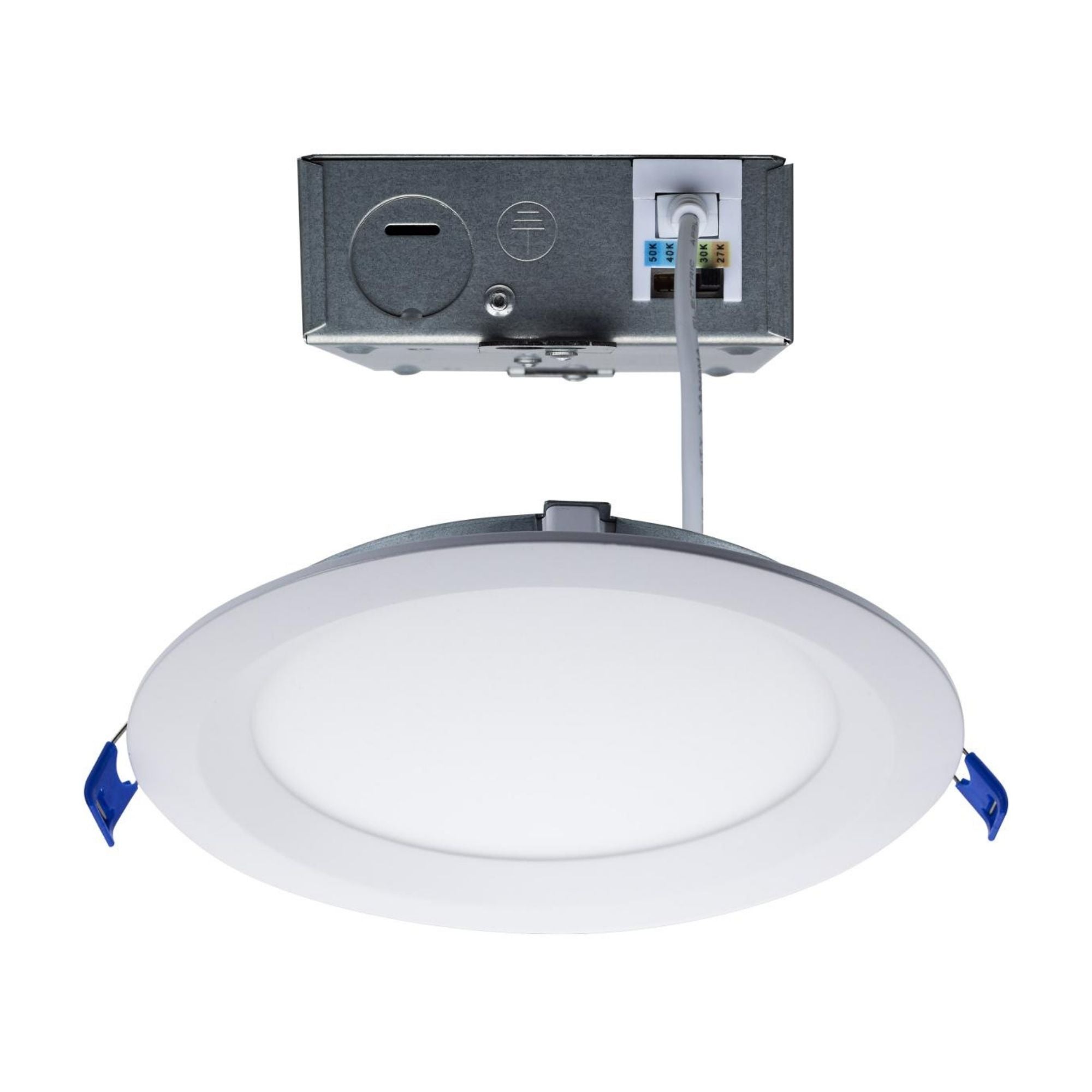 Slim Fit 6" Round Canless LED Recessed Light, 1100 Lm, 5-CCT, White Baffle Trim