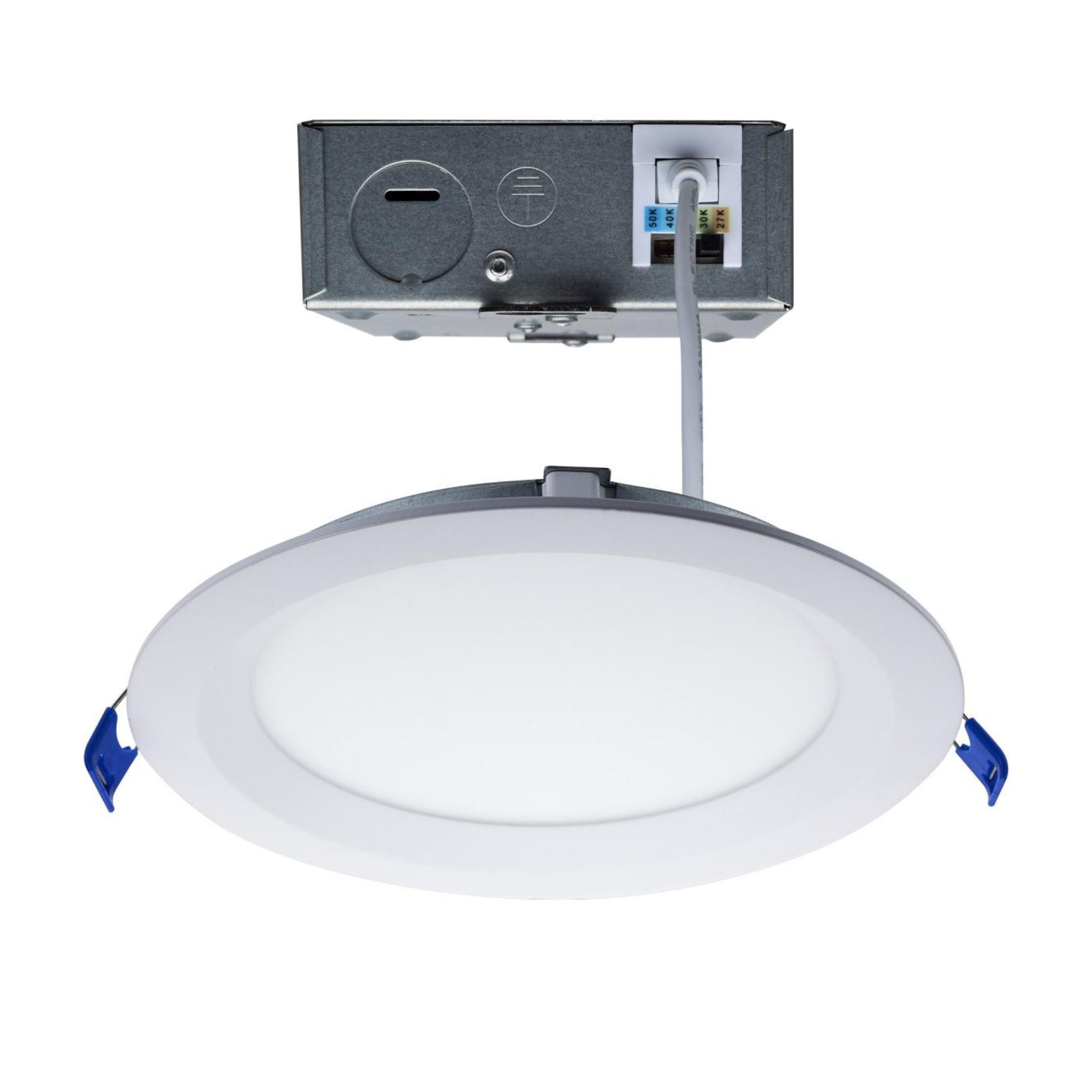 Slim Fit 6" Round Canless LED Recessed Light, 1100 Lm, 5-CCT, Smooth Baffle Trim