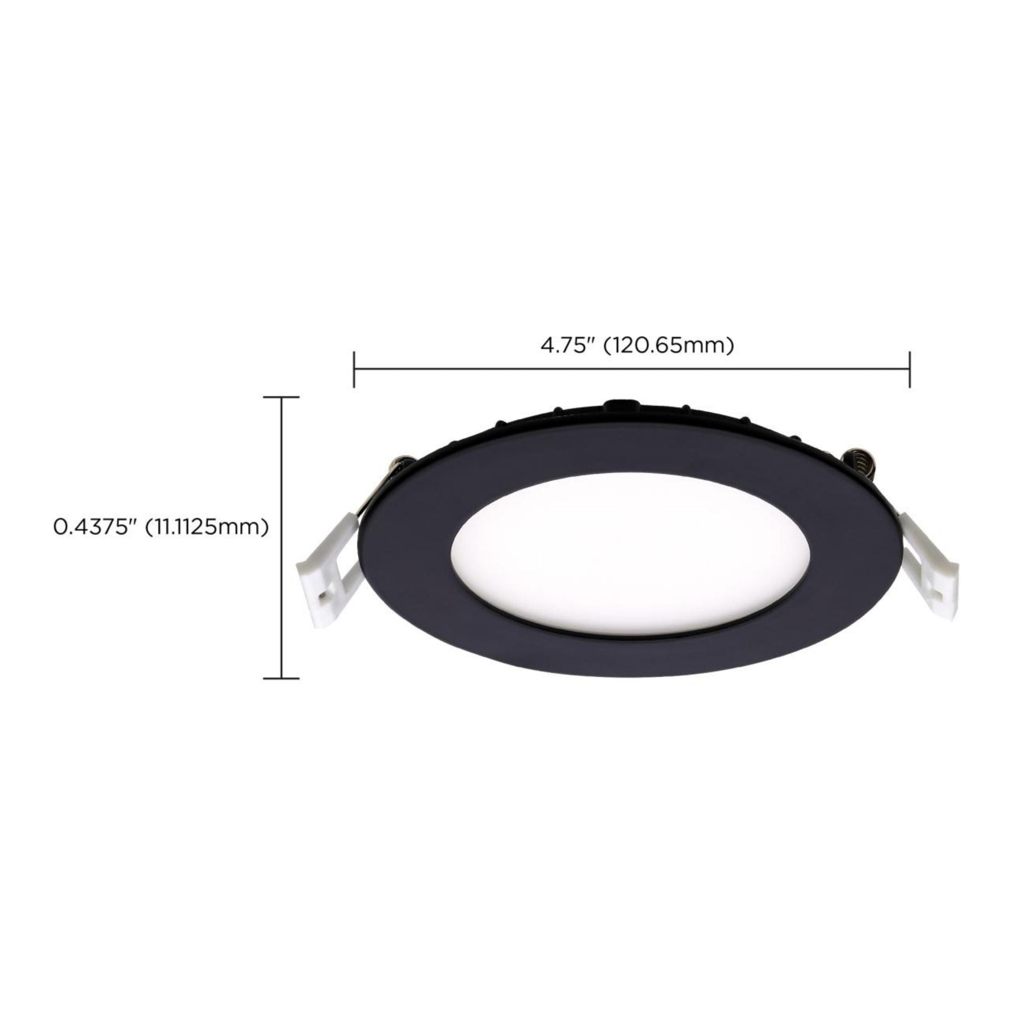 Slim Fit 4" Round Canless LED Recessed Light, 700 Lm, 5-CCT, Black Trim