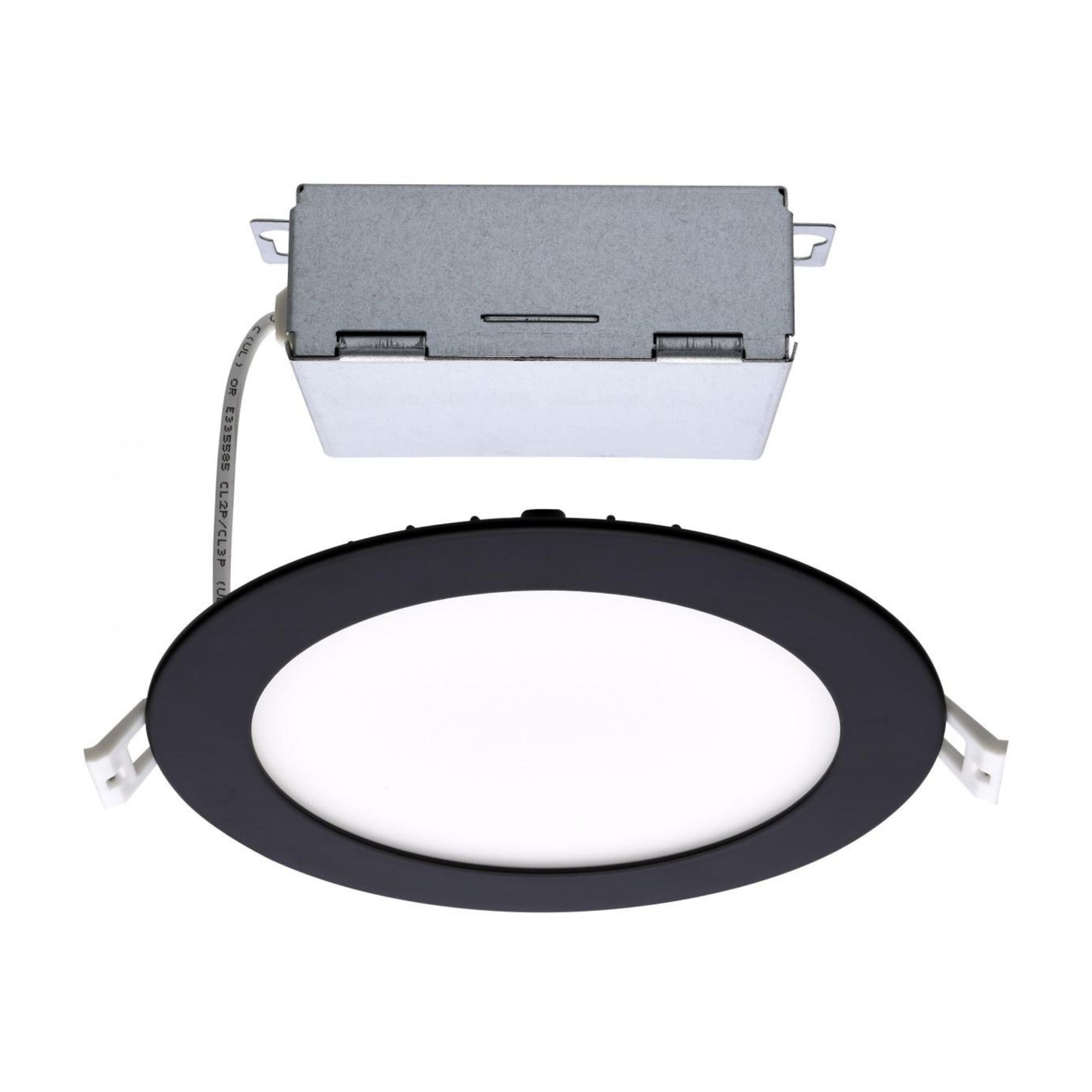 Slim Fit 6" Round Canless LED Recessed Light, 900 Lm, 5-CCT, Black Trim