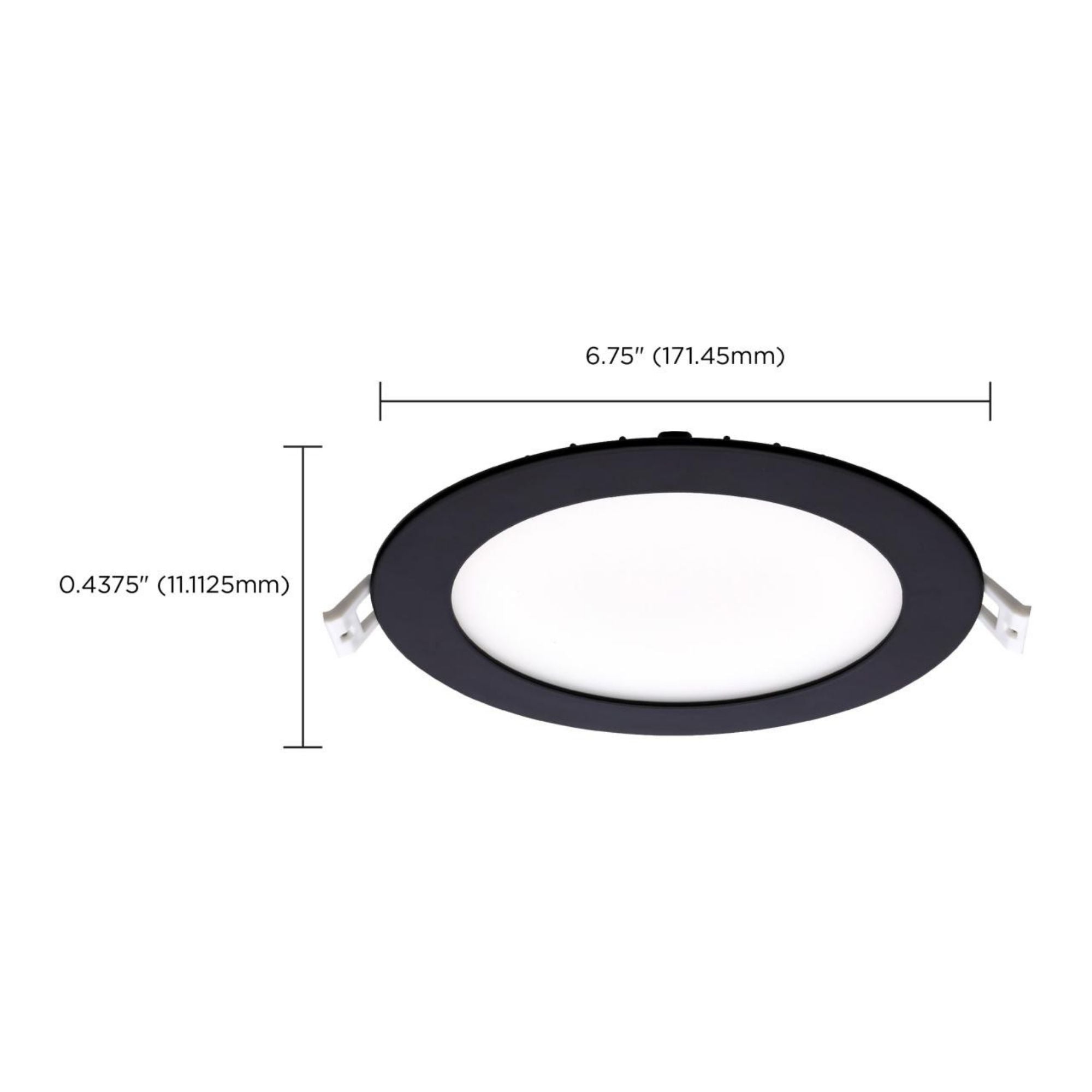 Slim Fit 6" Round Canless LED Recessed Light, 900 Lm, 5-CCT, Black Trim