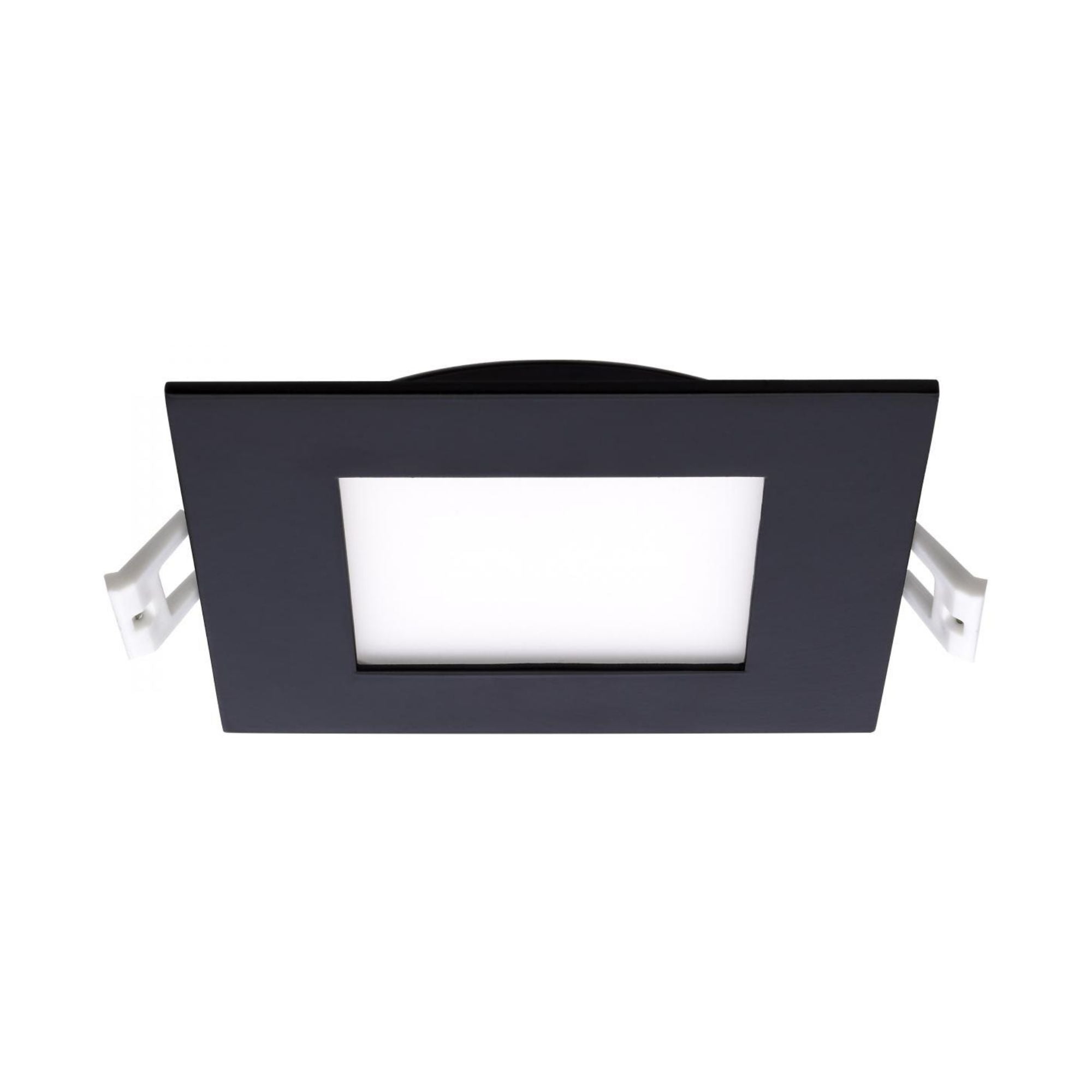 Slim Fit 4" Square Canless LED Recessed Light, 650 Lm, 5-CCT, Black Trim