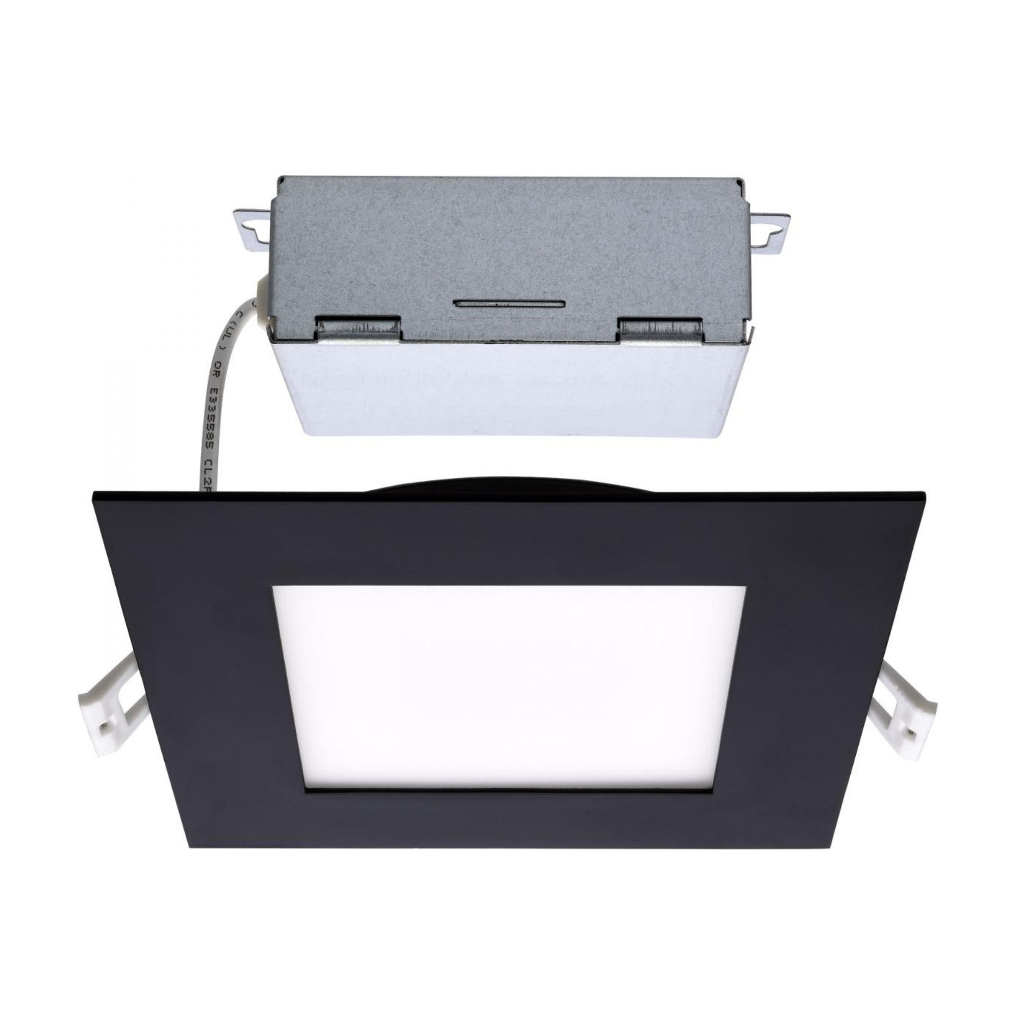 Slim Fit 6" Square Canless LED Recessed Light, 750 Lm, 5-CCT, Black Trim