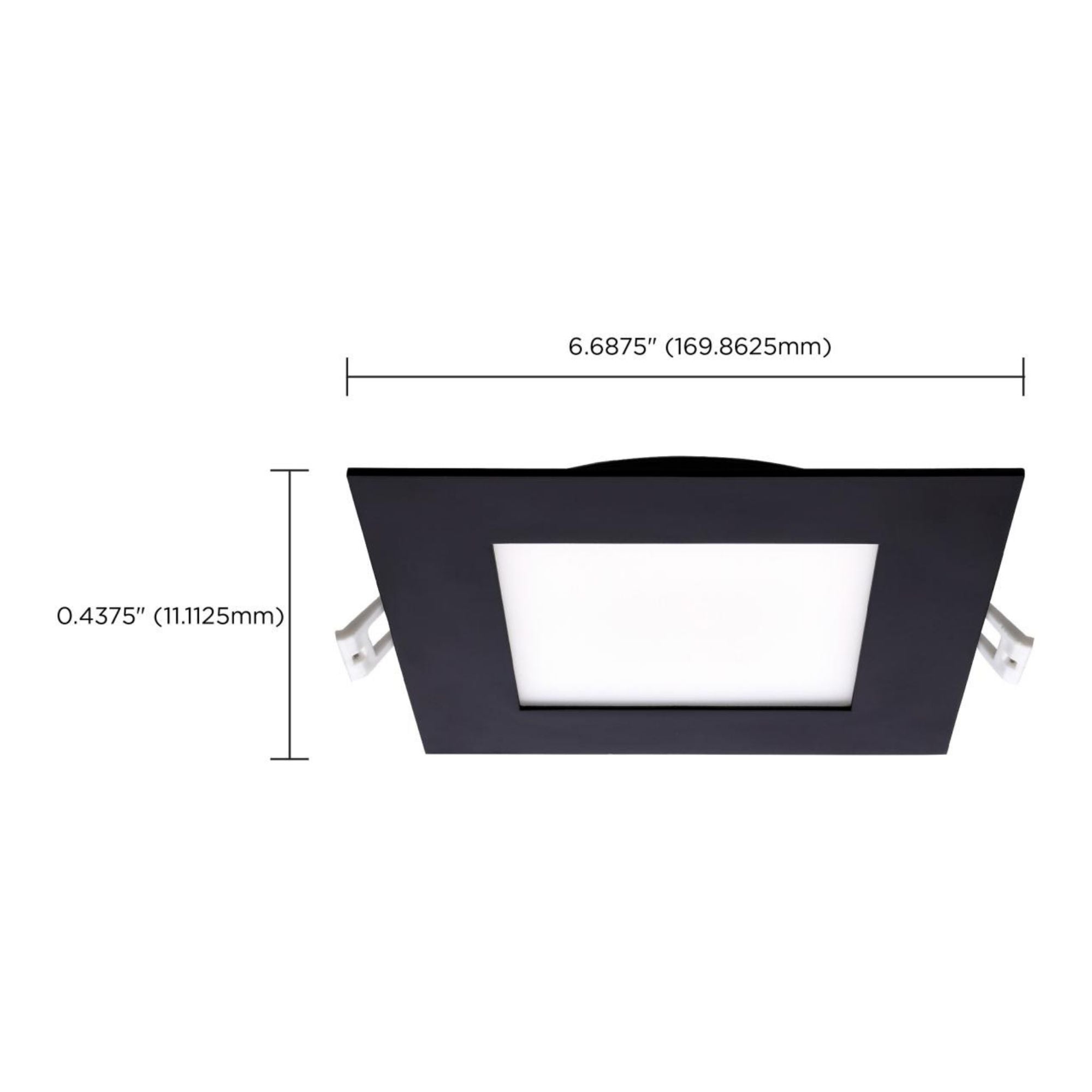 Slim Fit 6" Square Canless LED Recessed Light, 750 Lm, 5-CCT, Black Trim