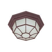 11 In. Outdoor Spider Cage Flush Mount, Glass Lens - Bees Lighting