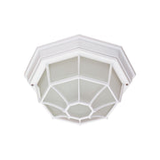 11 In. Outdoor Spider Cage Flush Mount, Glass Lens - Bees Lighting