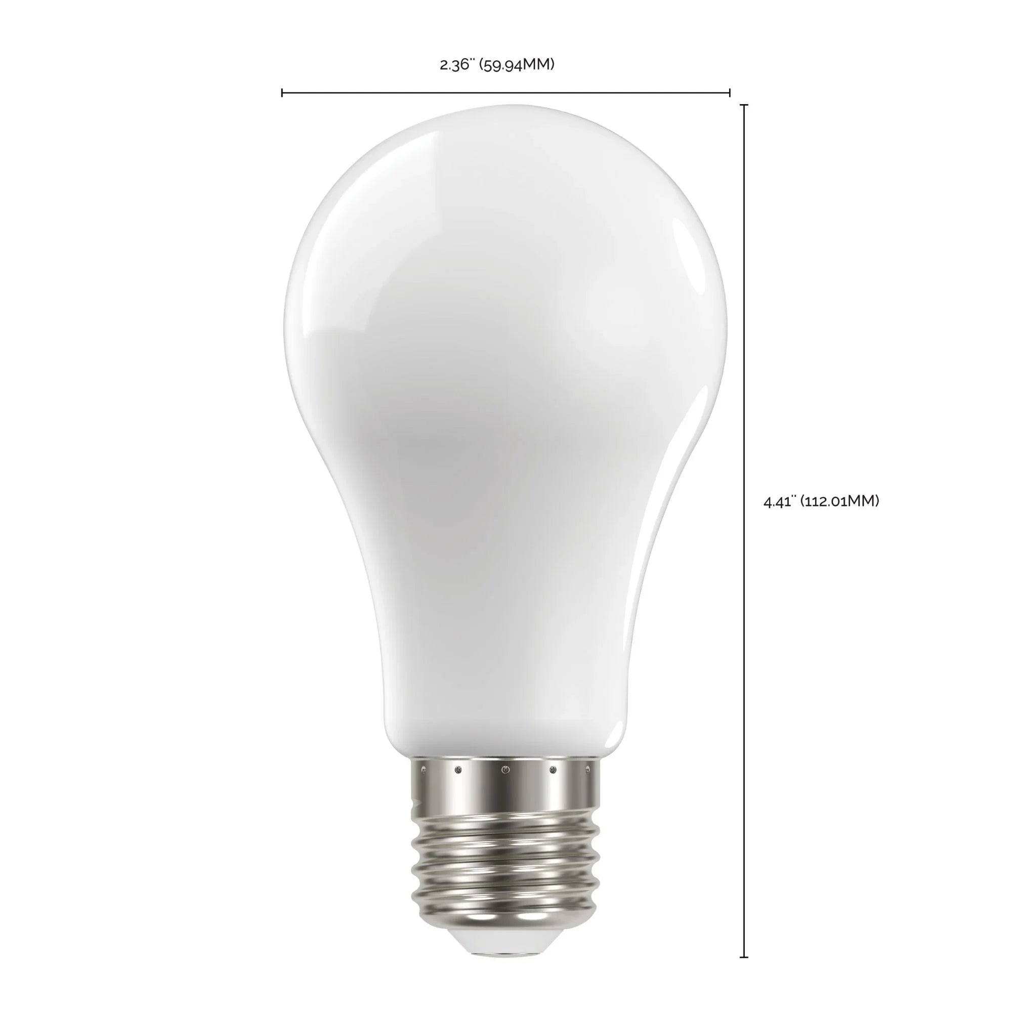A19 LED Bulb, 100W Equivalent, 14 Watts, 1500 Lumens, 2700K, E26 Medium Base, Frosted, Pack of 4