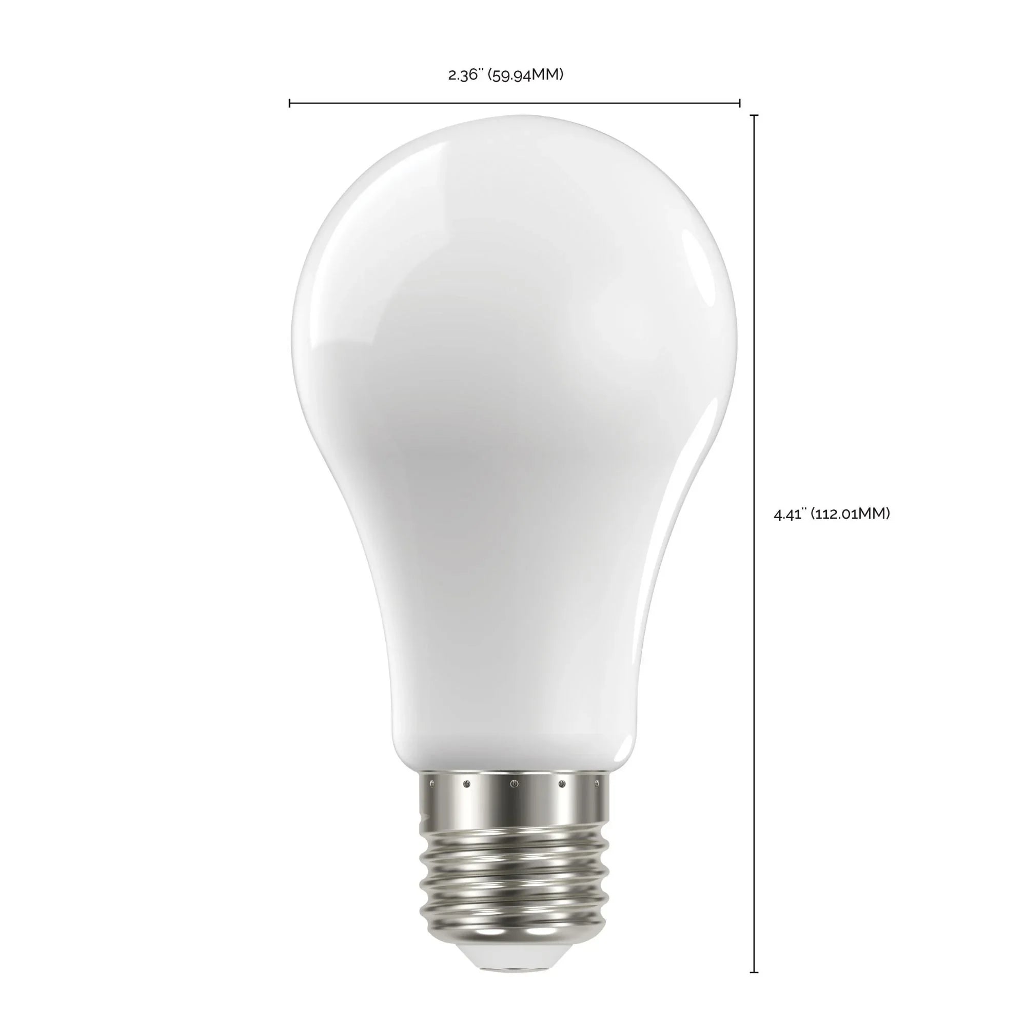 A19 LED Bulb, 100W Equivalent, 14 Watts, 1500 Lumens, 3000K, E26 Medium Base, Frosted, Pack of 4