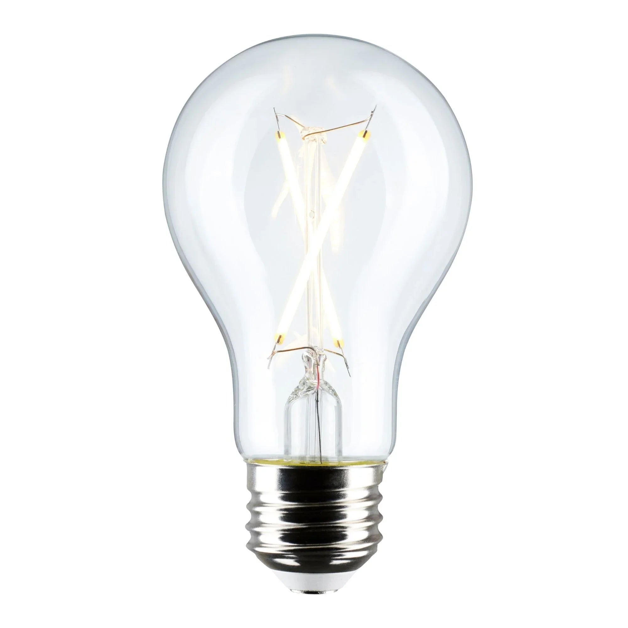 A19 LED Filament Bulb, 5 Watts, 450 Lumens, 2700K, E26 Medium Base, Clear Finish, Pack of 4