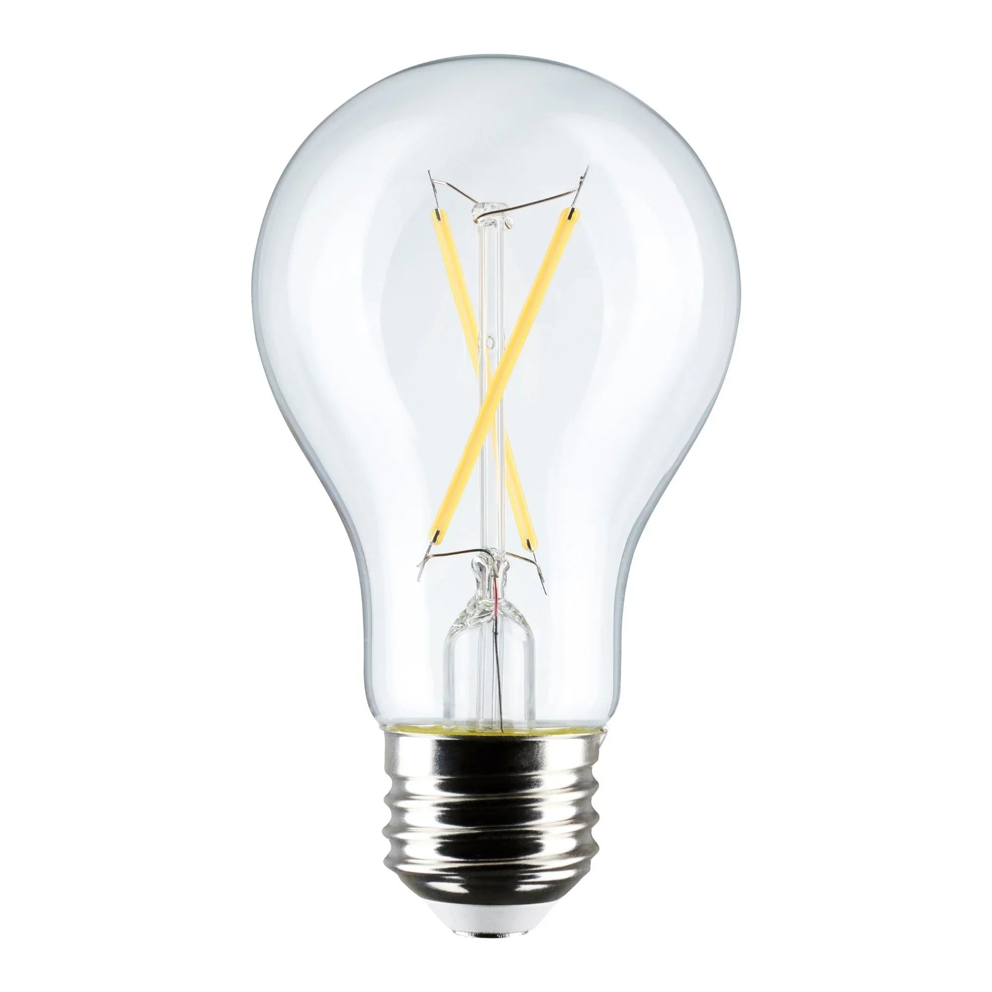 A19 LED Filament Bulb, 5 Watts, 450 Lumens, 3000K, E26 Medium Base, Clear Finish, Pack of 4