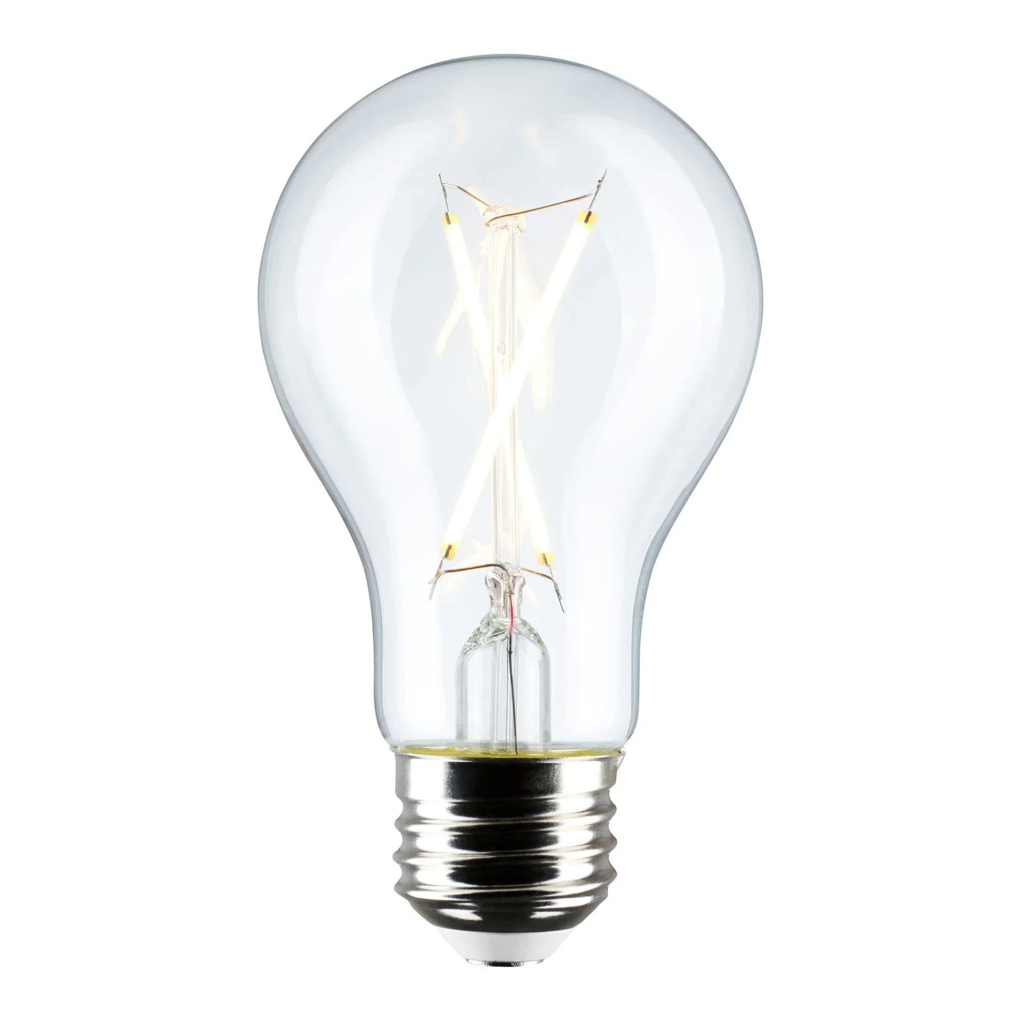 A19 LED Filament Bulb, 5 Watts, 450 Lumens, 3000K, E26 Medium Base, Clear Finish, Pack of 4