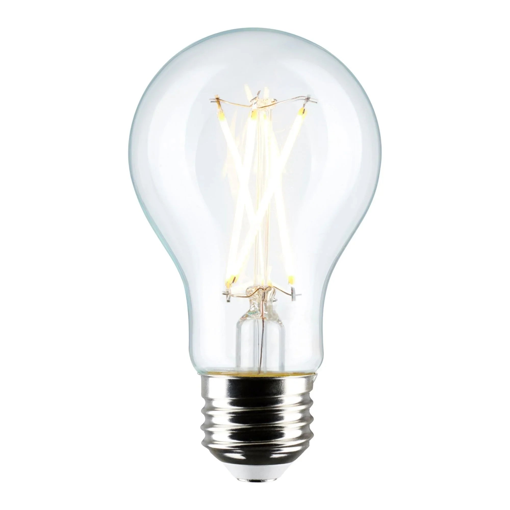 A19 LED Filament Bulb, 60W Equal, 8 Watts, 800 Lumens, 3000K, E26 Medium Base, Clear, Pack of 4