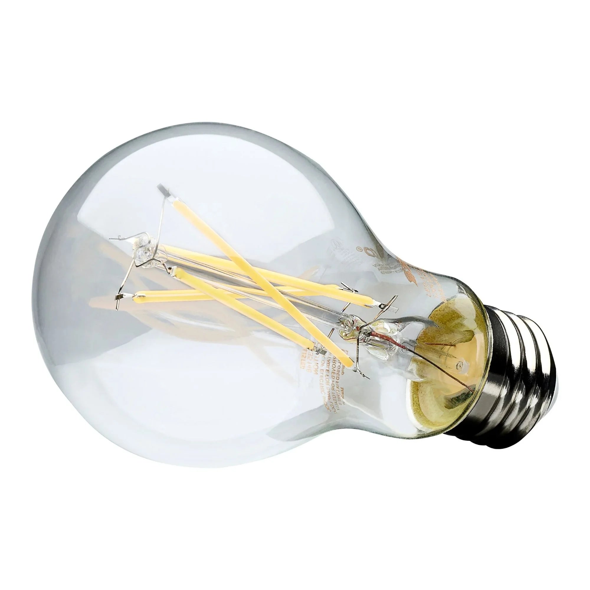 A19 LED Filament Bulb, 60W Equal, 8 Watts, 800 Lumens, 3000K, E26 Medium Base, Clear, Pack of 4