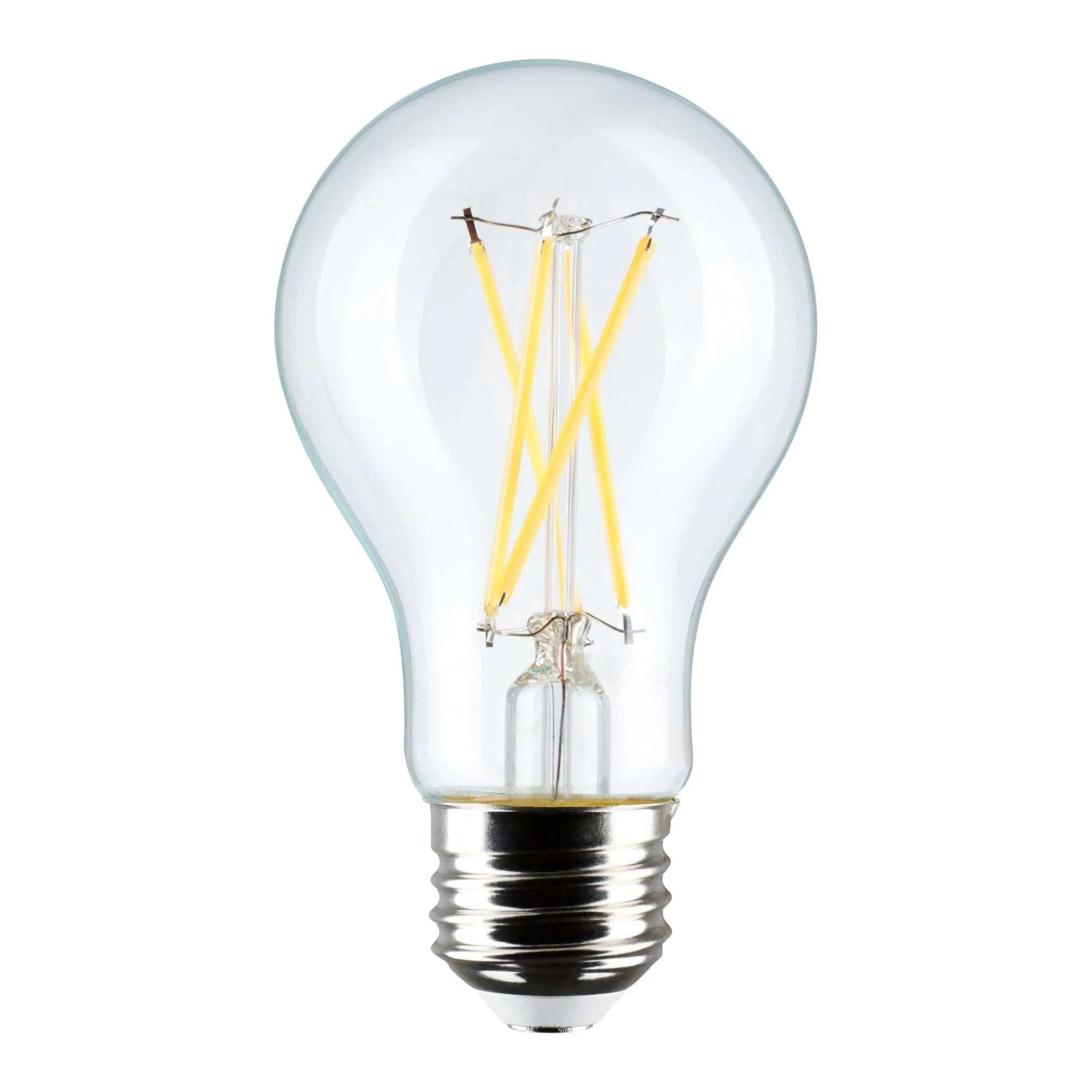A19 LED Filament Bulb, 60W Equal, 8 Watts, 800 Lumens, 4000K, E26 Medium Base, Clear, Pack of 4