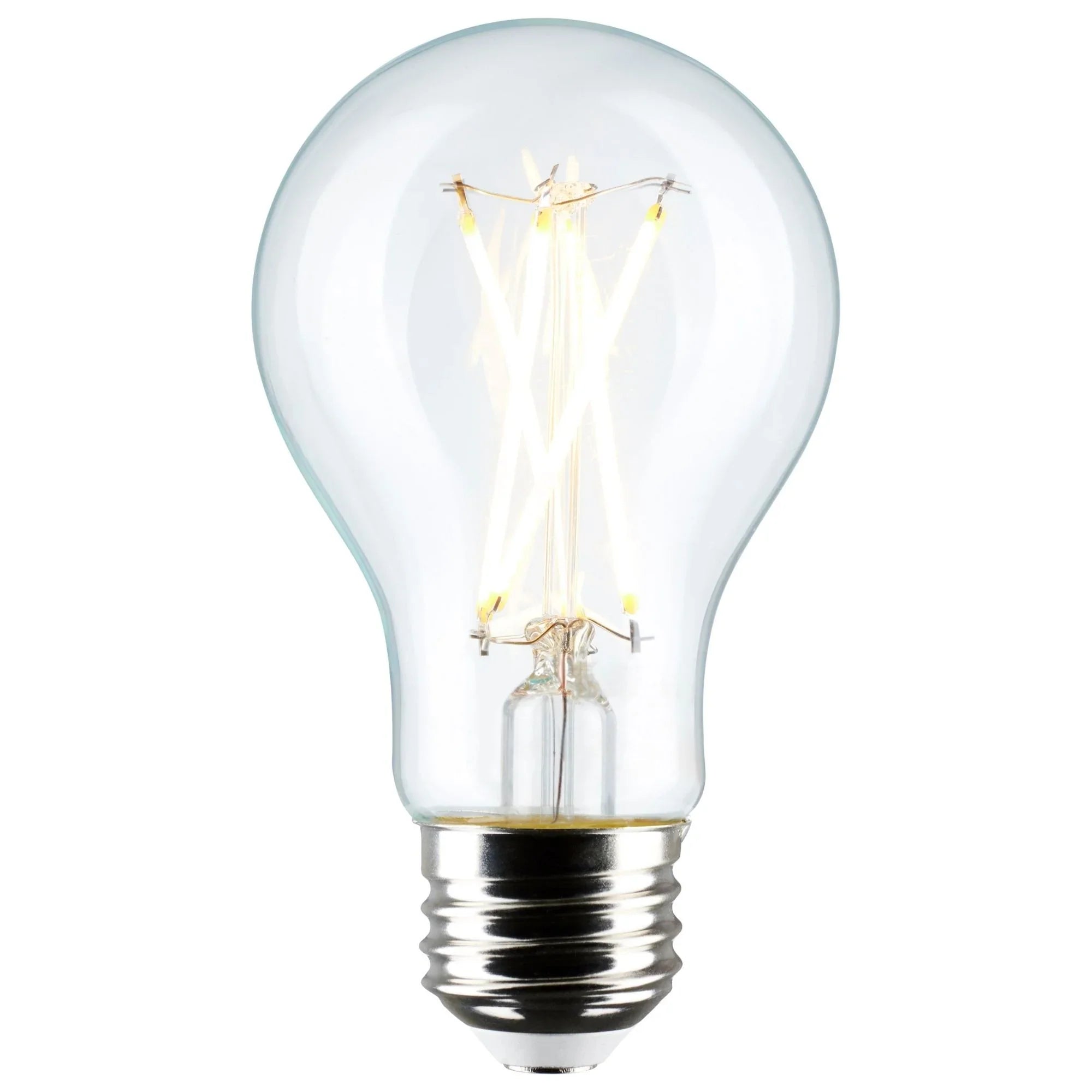 A19 LED Filament Bulb, 60W Equal, 8 Watts, 800 Lumens, 4000K, E26 Medium Base, Clear, Pack of 4