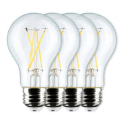 A19 LED Filament Bulb, 60W Equal, 8 Watts, 800 Lumens, 5000K, E26 Medium Base, Clear, Pack of 4