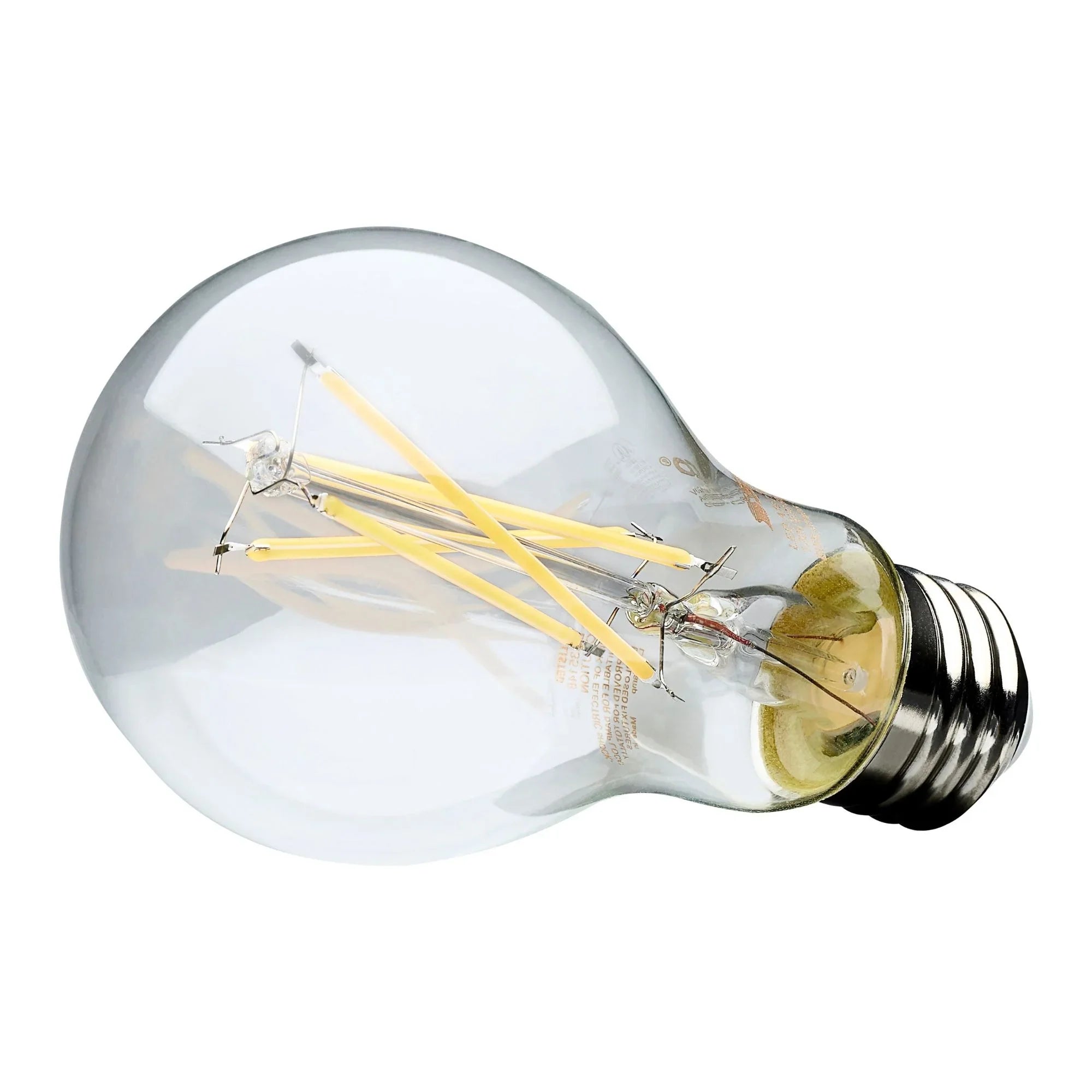 A19 LED Filament Bulb, 60W Equal, 8 Watts, 800 Lumens, 5000K, E26 Medium Base, Clear, Pack of 4