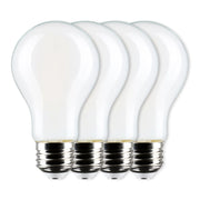 A19 LED Bulb, 60W Equal, 8 Watts, 800 Lumens, 2700K, E26 Medium Base, Frosted Finish, Pack of 4