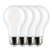 A19 LED Bulb, 60W Equal, 8 Watts, 800 Lumens, 3000K, E26 Medium Base, Frosted Finish, Pack of 4