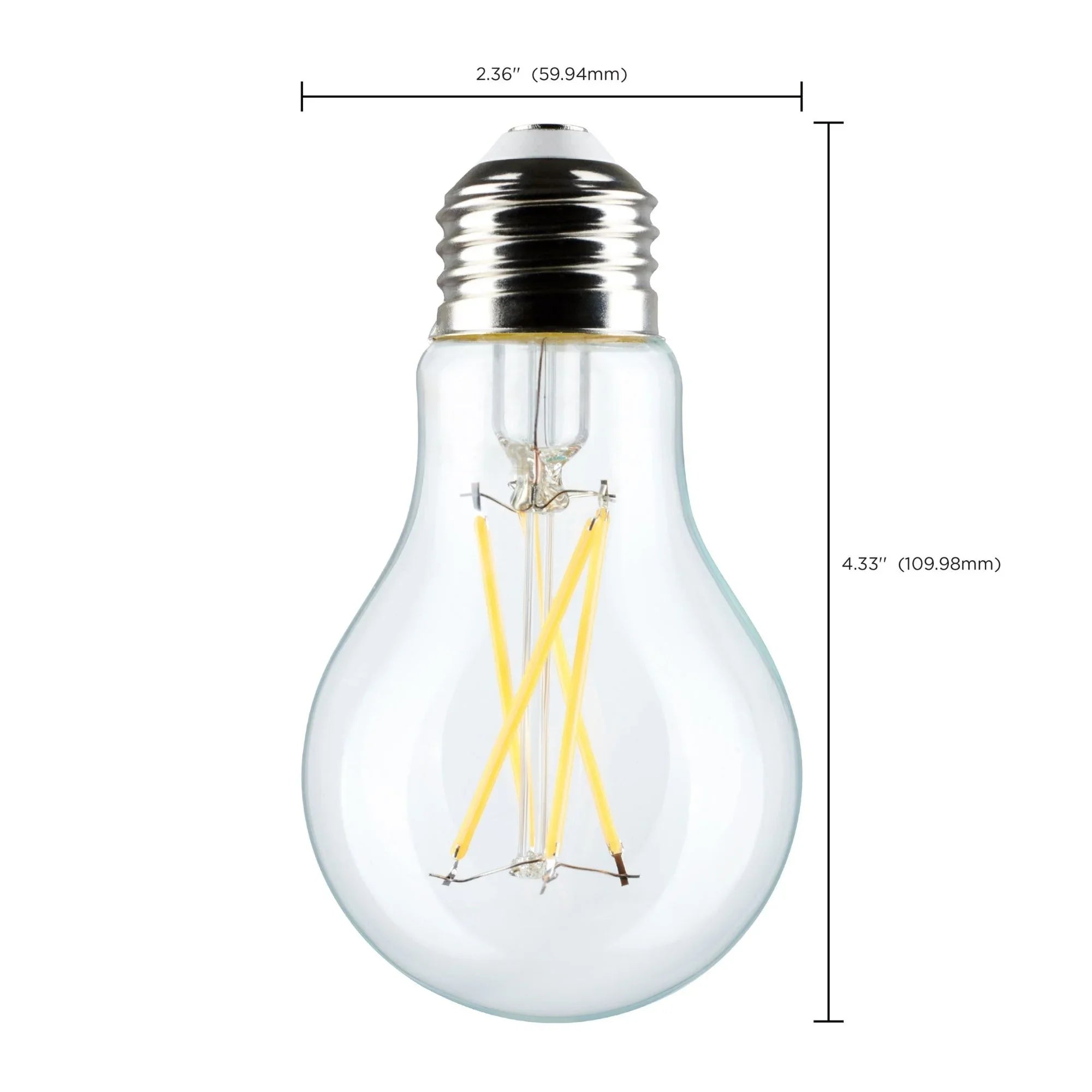 A19 LED Bulb, 60W Equal, 8 Watts, 800 Lumens, 3000K, E26 Medium Base, Frosted Finish, Pack of 4