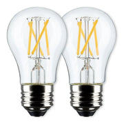 A15 LED Filament Bulb, 6 Watts, 450 Lumens, 2700K, E26 Medium Base, Clear Finish, Pack of 2