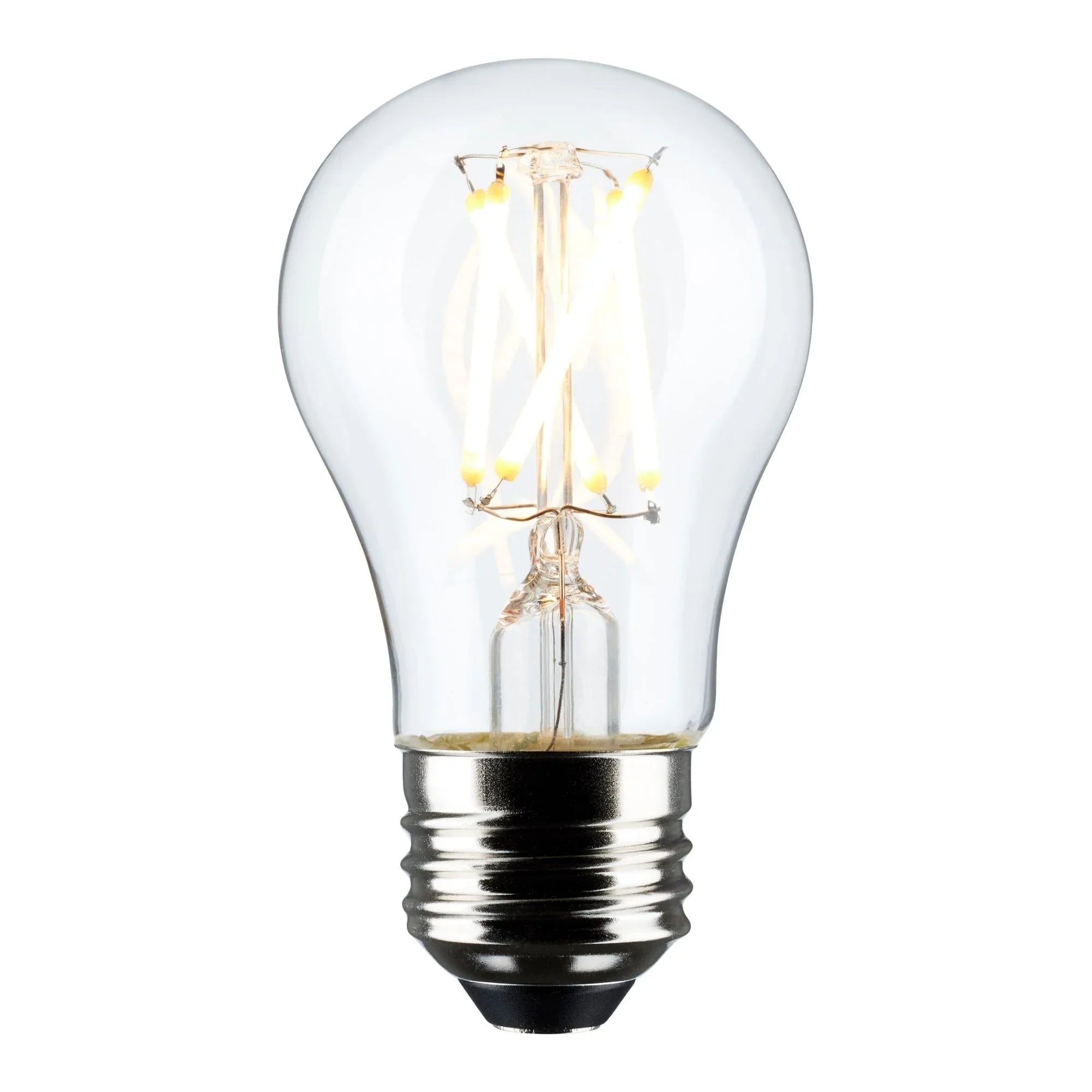 A15 LED Filament Bulb, 6 Watts, 450 Lumens, 2700K, E26 Medium Base, Clear Finish, Pack of 2
