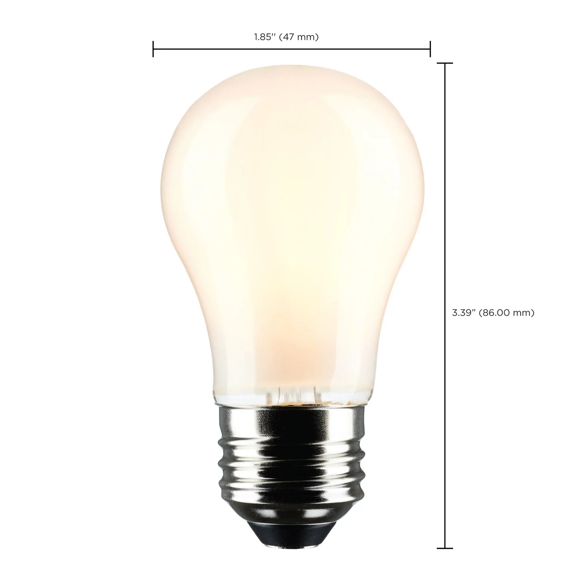 A15 LED Standard Bulb, 6 Watts, 450 Lumens, 2700K, E26 Medium Base, Frosted Finish, Pack of 2