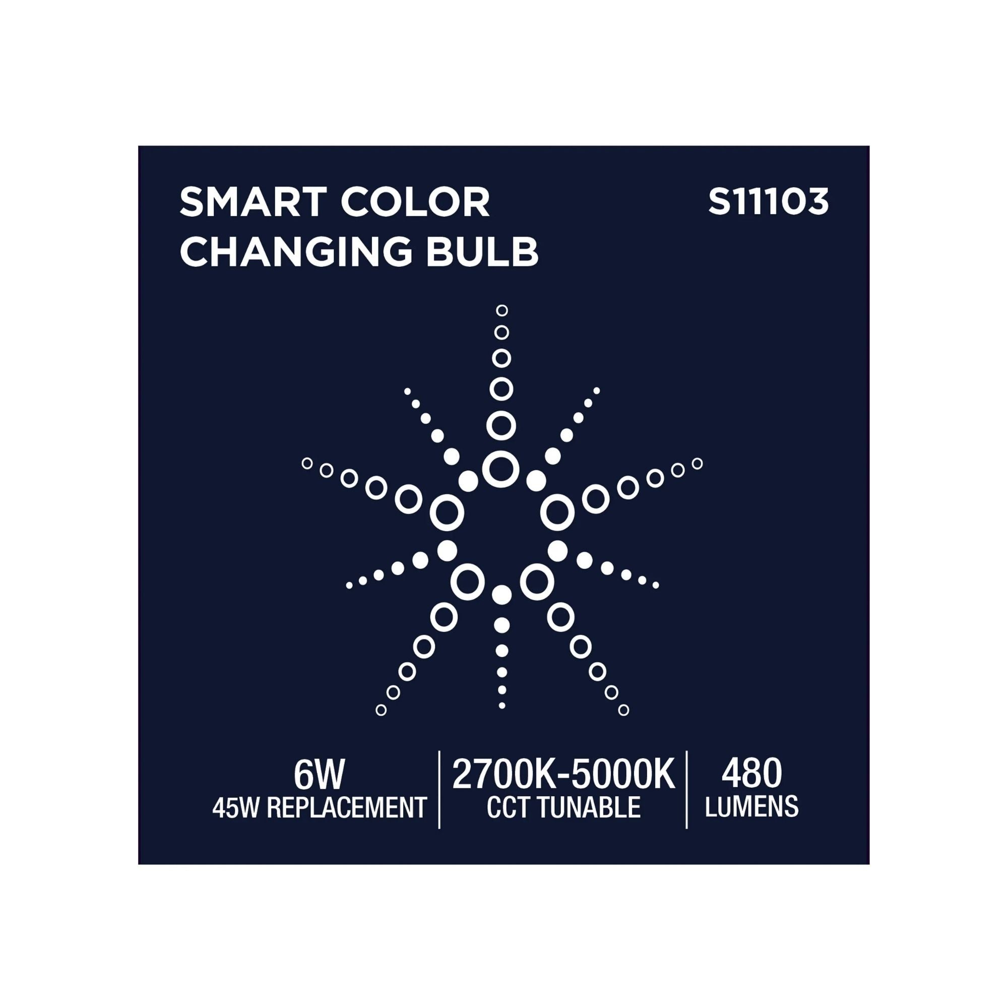 Starfish R20 Wi-Fi Smart LED Bulb, 6W, 480 Lm, 27K-50K RGBTW, E26 Base, 120V