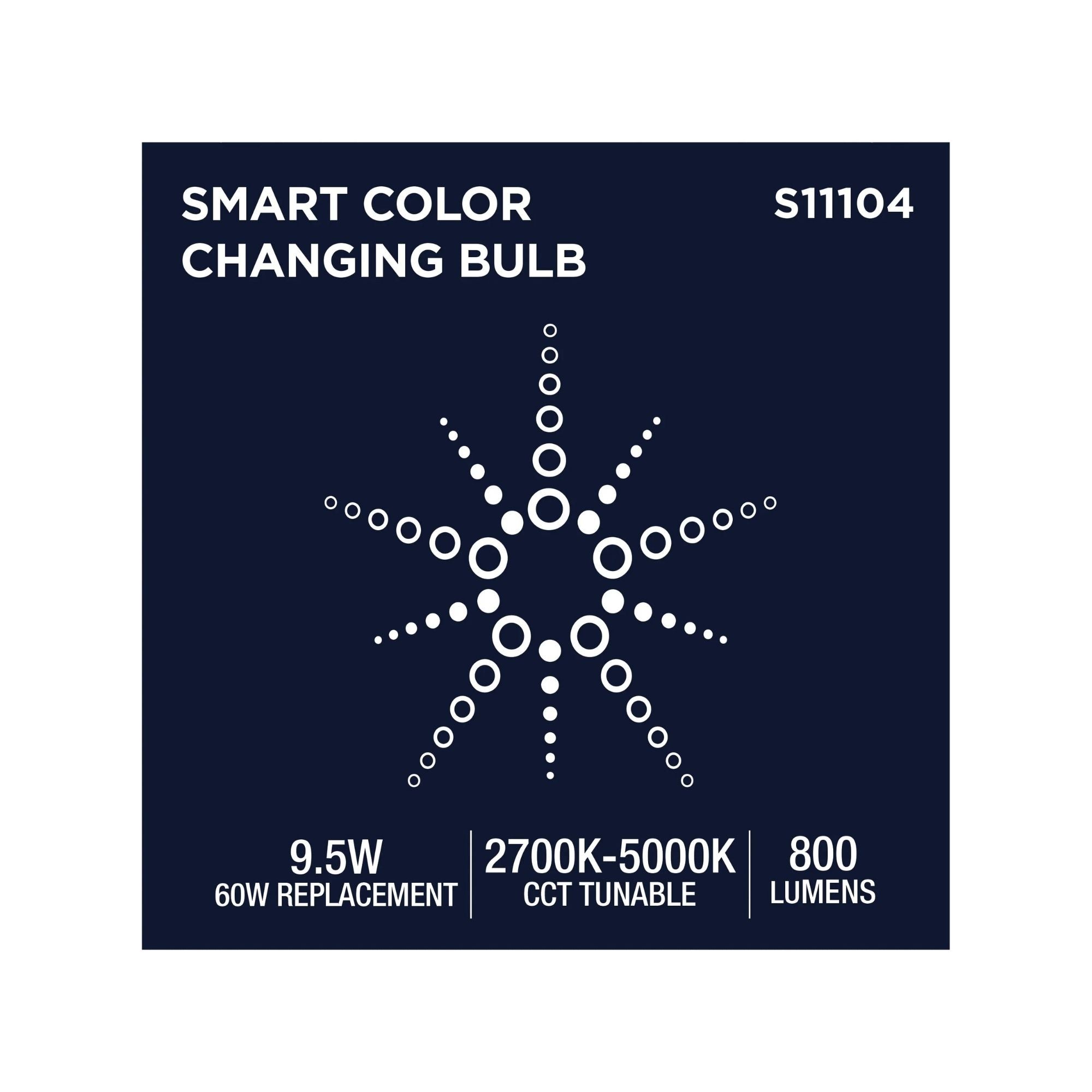 Starfish BR30 Wi-Fi Smart LED Bulb, 10W, 800 Lm, 27K-50K RGBTW, E26 Base, 120V