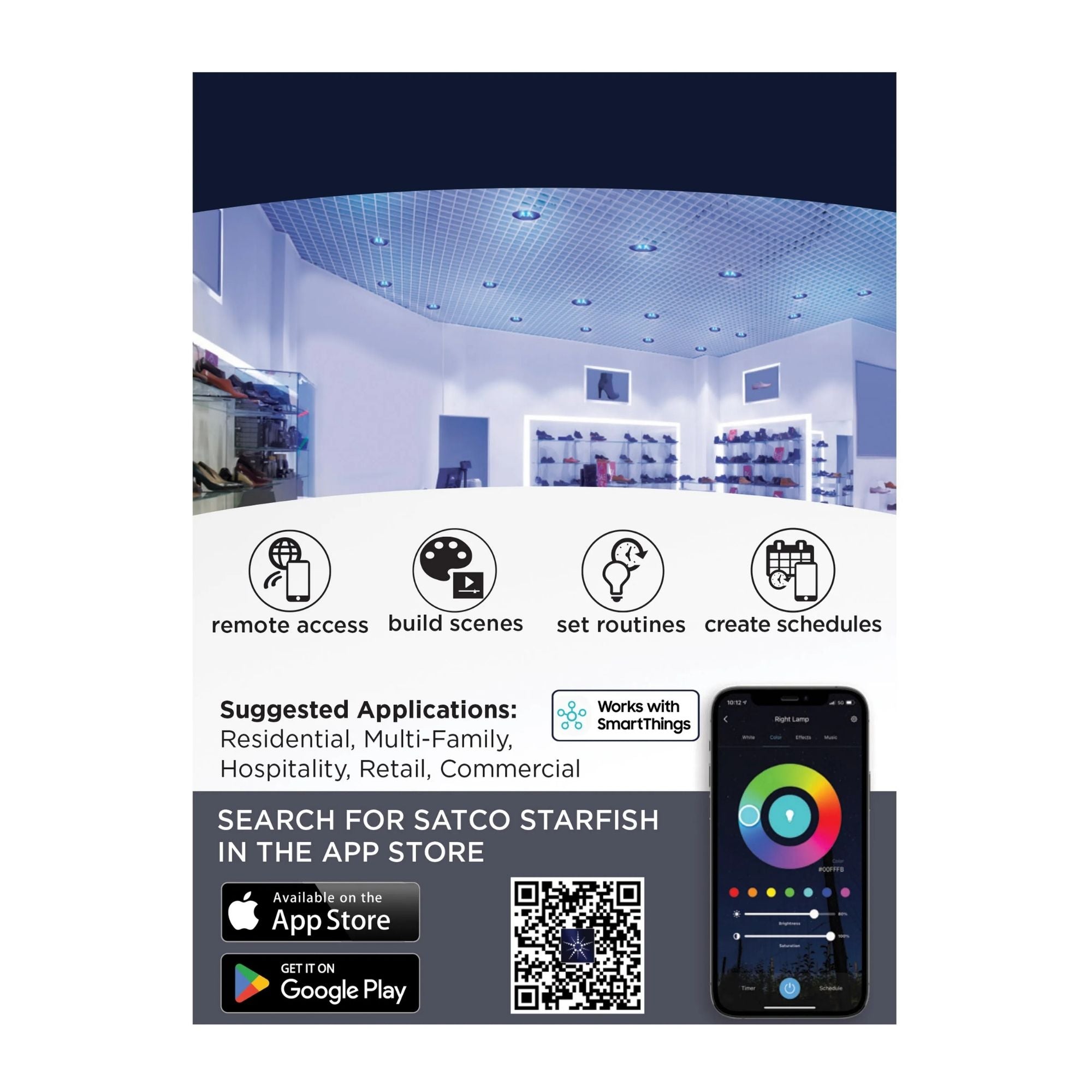 Starfish PAR20 Wi-Fi Smart LED Bulb, 6W, 500 Lm, 27K-50K RGBTW, E26 Base, 120V